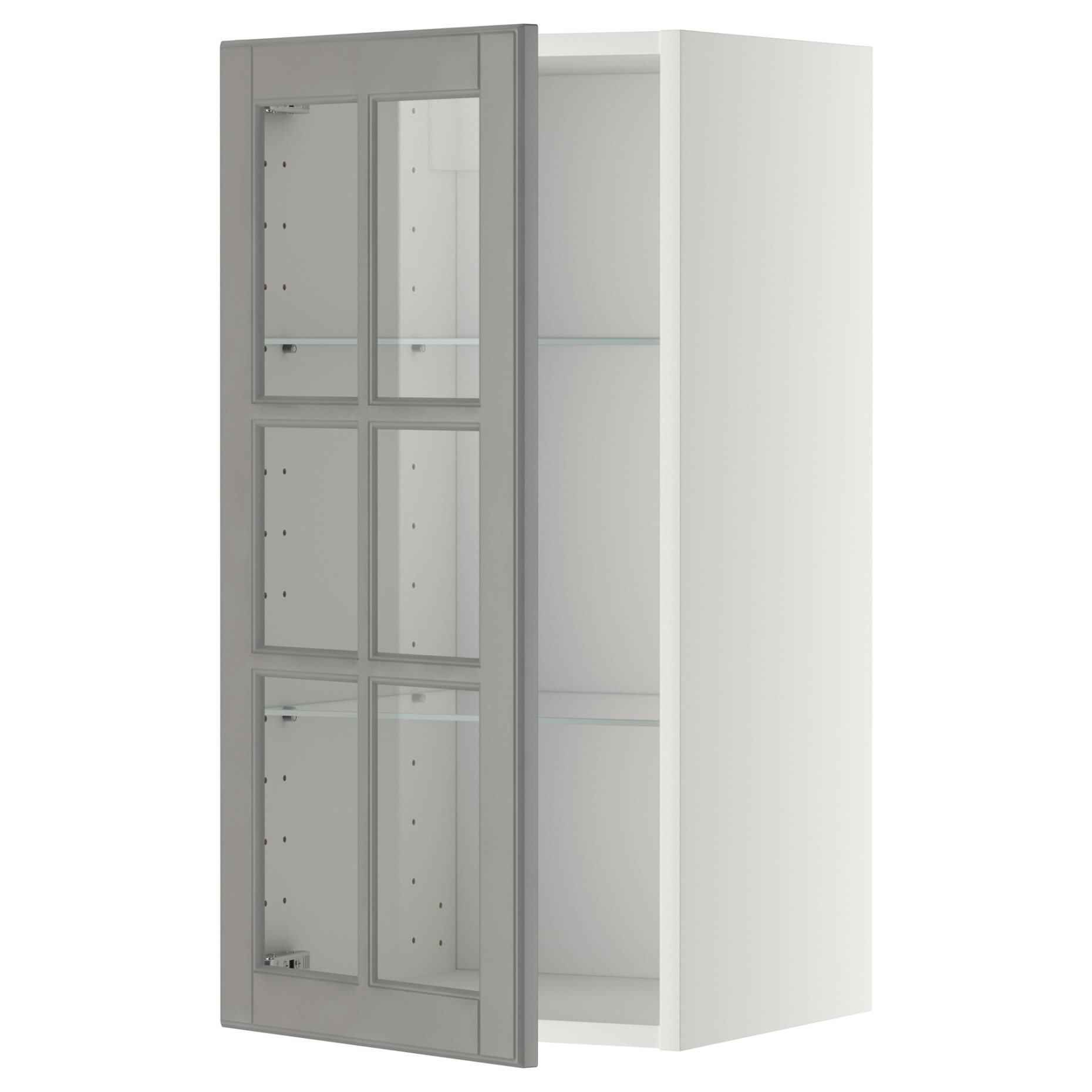 METOD, wall cabinet with shelves/glass door, 40x80 cm, 593.949.53
