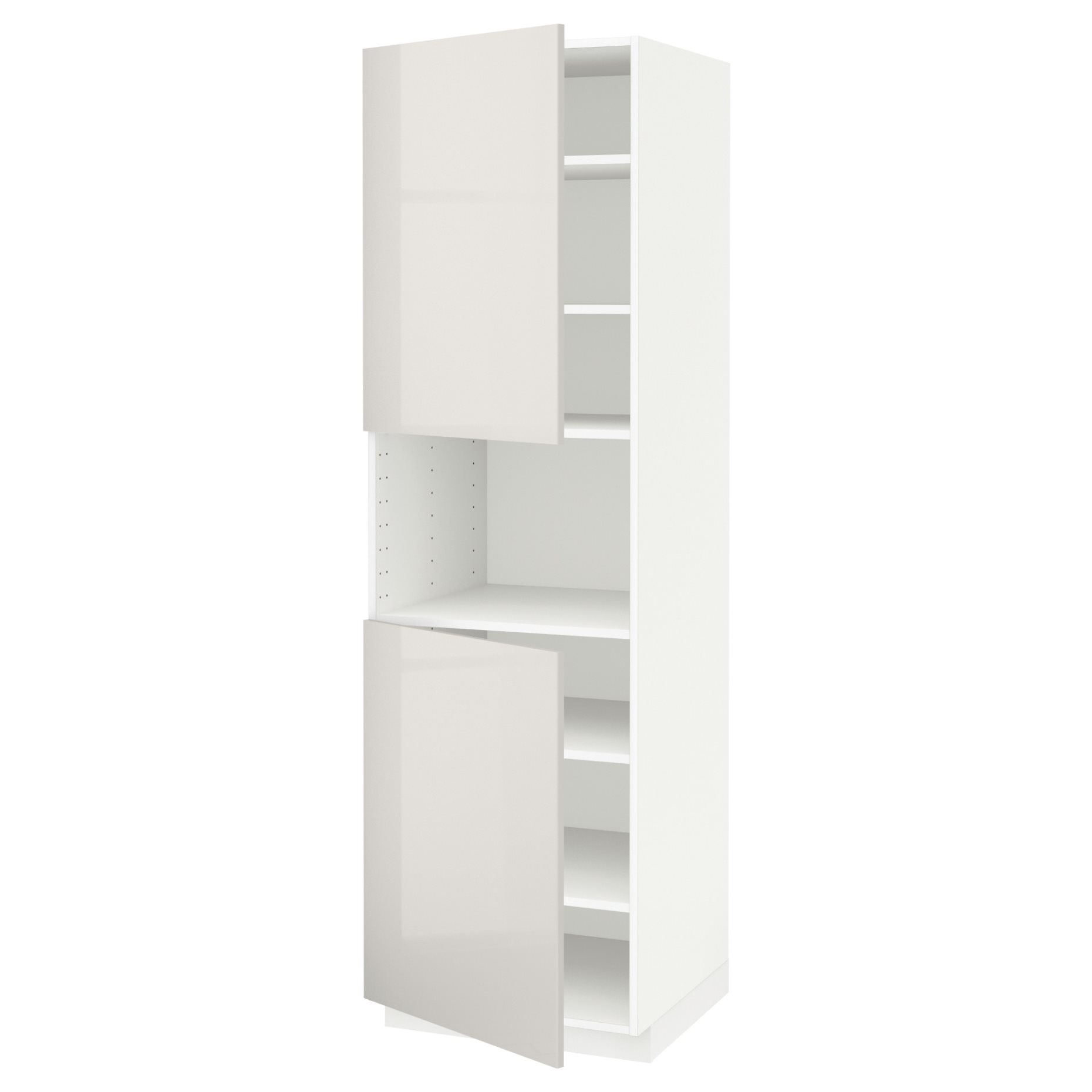 METOD, high cabinet for microwave with 2 doors/shelves, 60x60x200 cm, 594.542.06