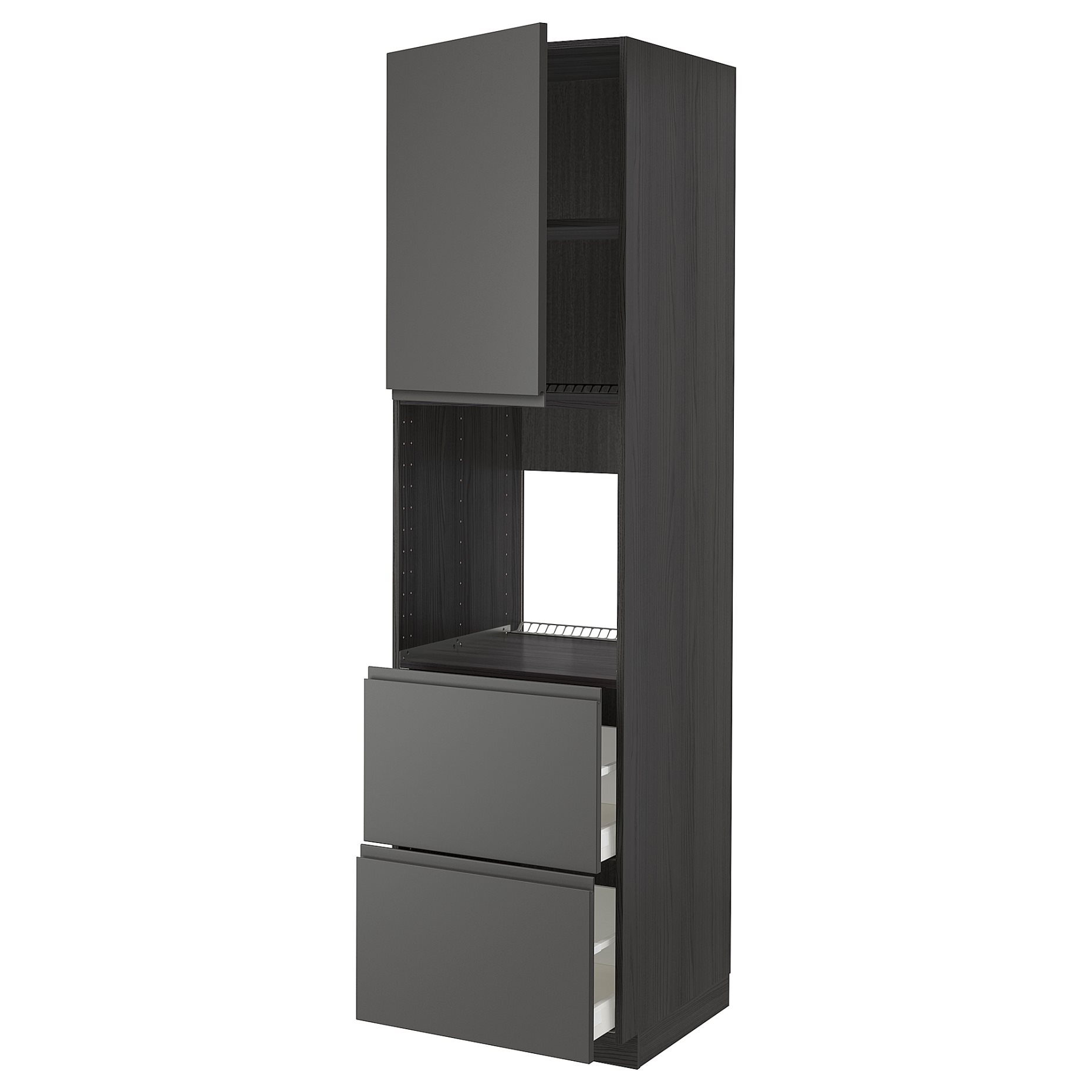 METOD/MAXIMERA, high cabinet for oven with door/2 fronts/2 high drawers, 60x60x220 cm, 594.584.69