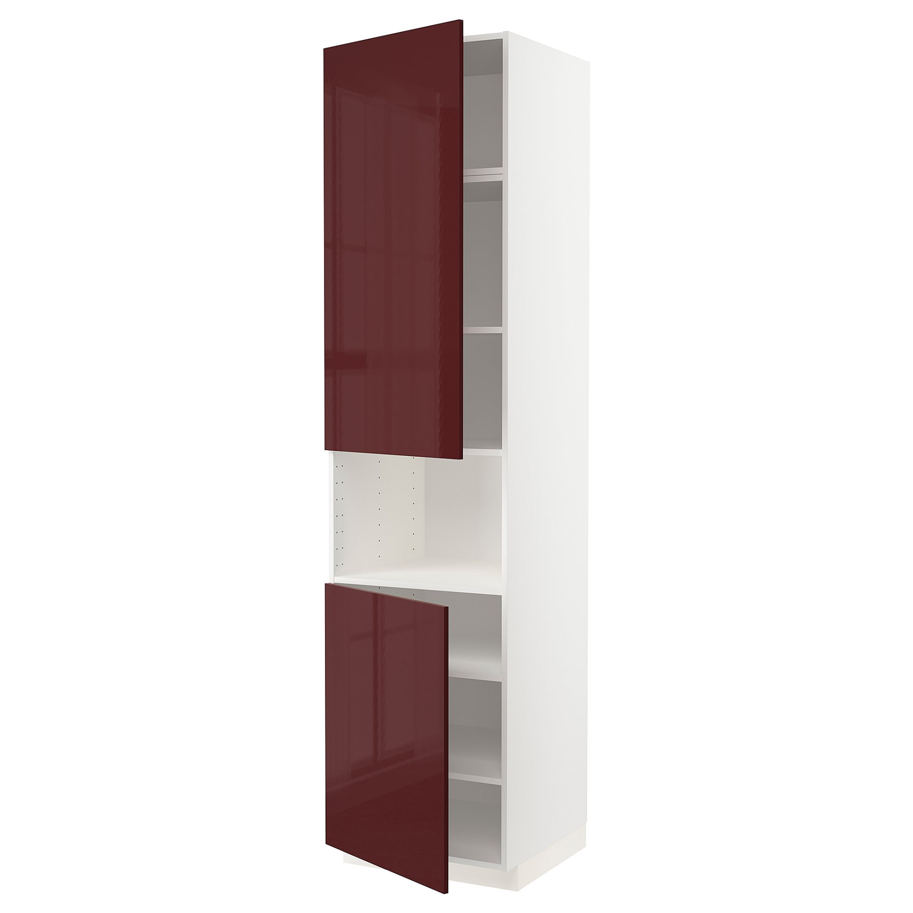METOD, high cabinet for microwave with 2 doors/shelves, 60x60x240 cm, 594.595.48