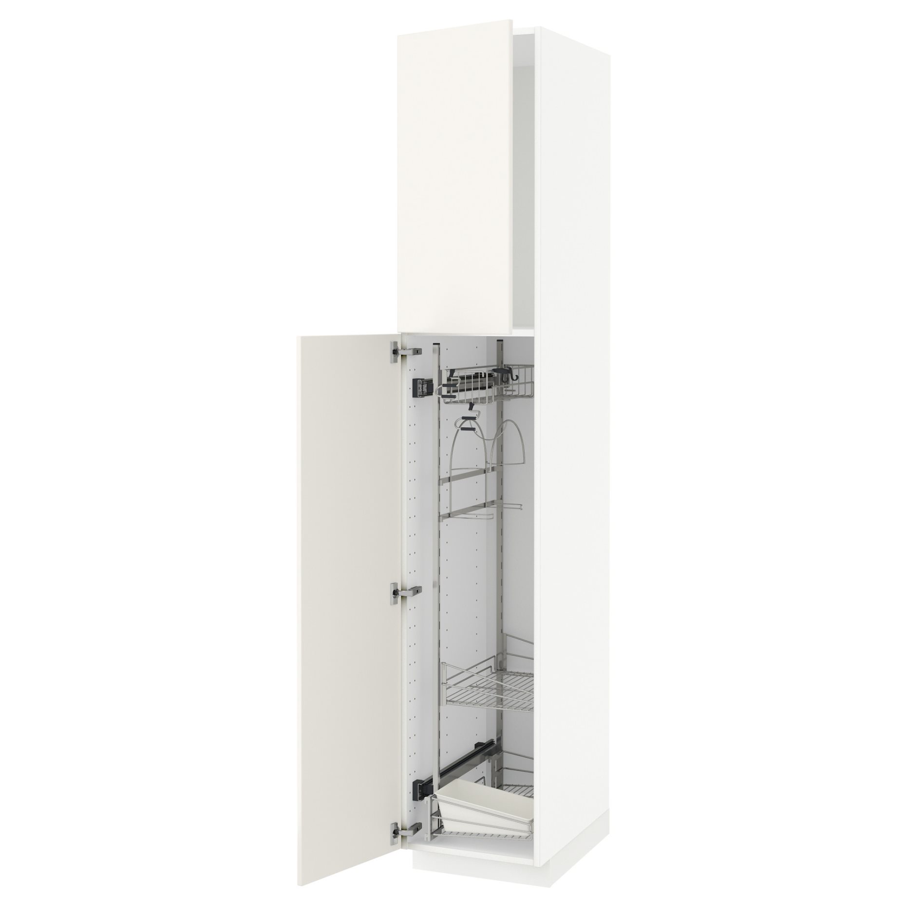 METOD, ψηλό ντουλάπι με εσωτερικά εξάρτηματα για τα είδη καθαρισμού, 40x60x220 cm, 594.630.55