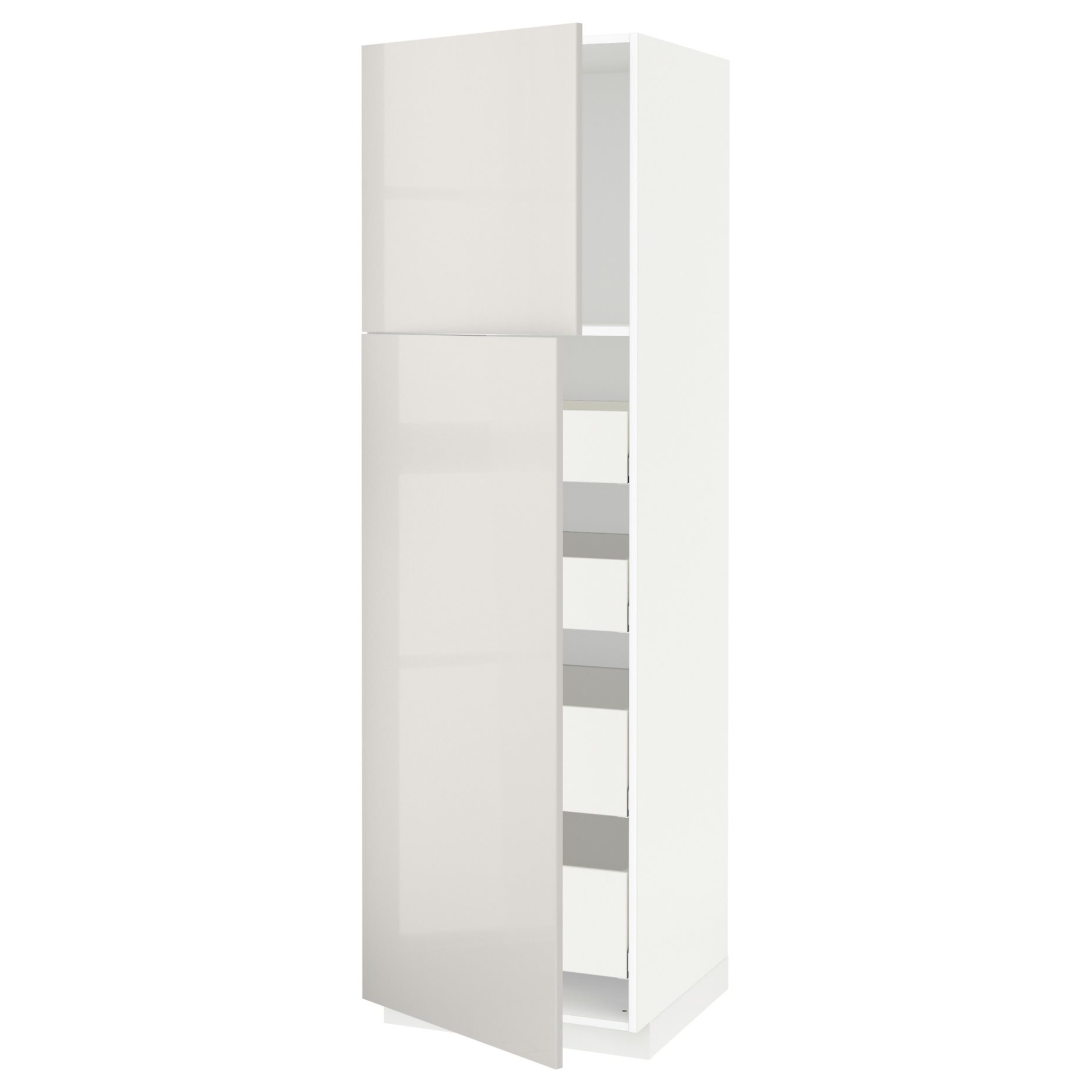 METOD/MAXIMERA, ψηλό ντουλάπι με 2 πόρτες/4 συρτάρια, 60x60x200 cm, 594.654.60