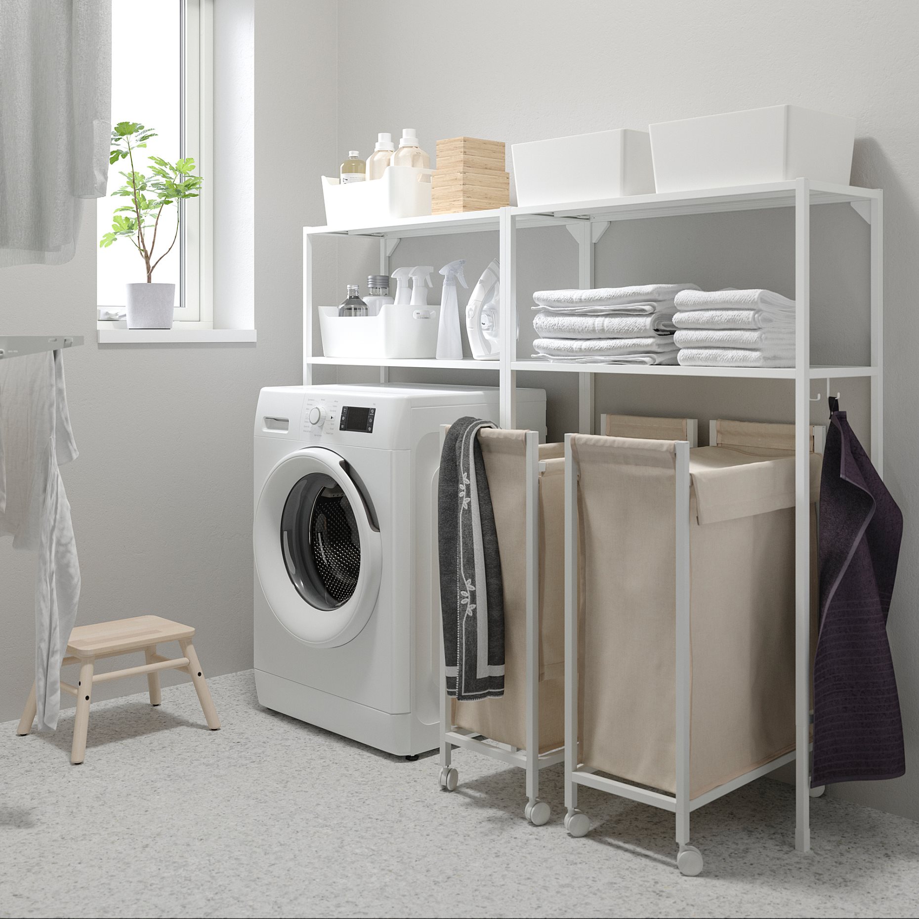 ENHET, σύνθεση αποθήκευσης τοίχου, 160x30x129 cm, 594.774.63