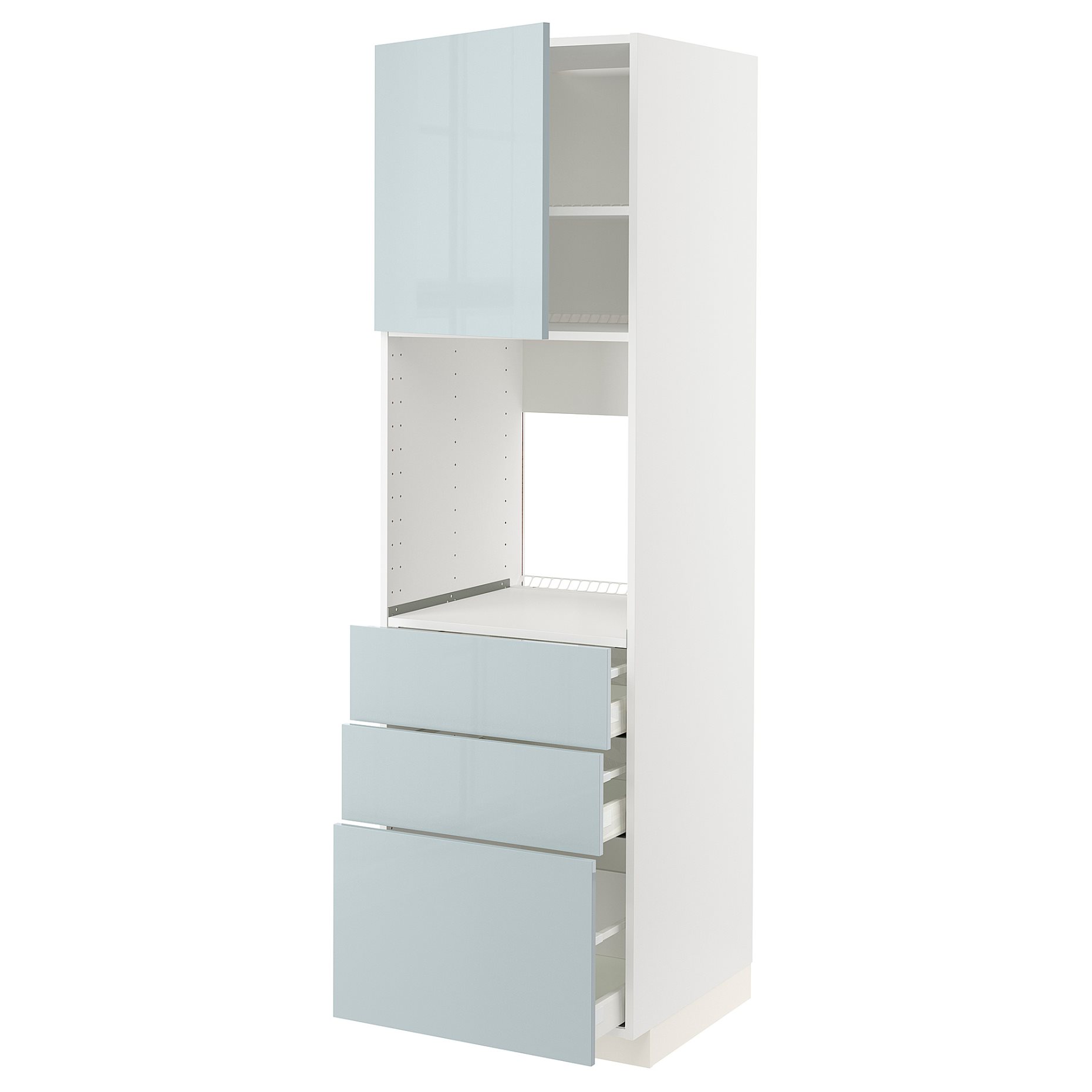METOD/MAXIMERA, high cabinet for oven with door/3 drawers, 60x60x200 cm, 594.790.80