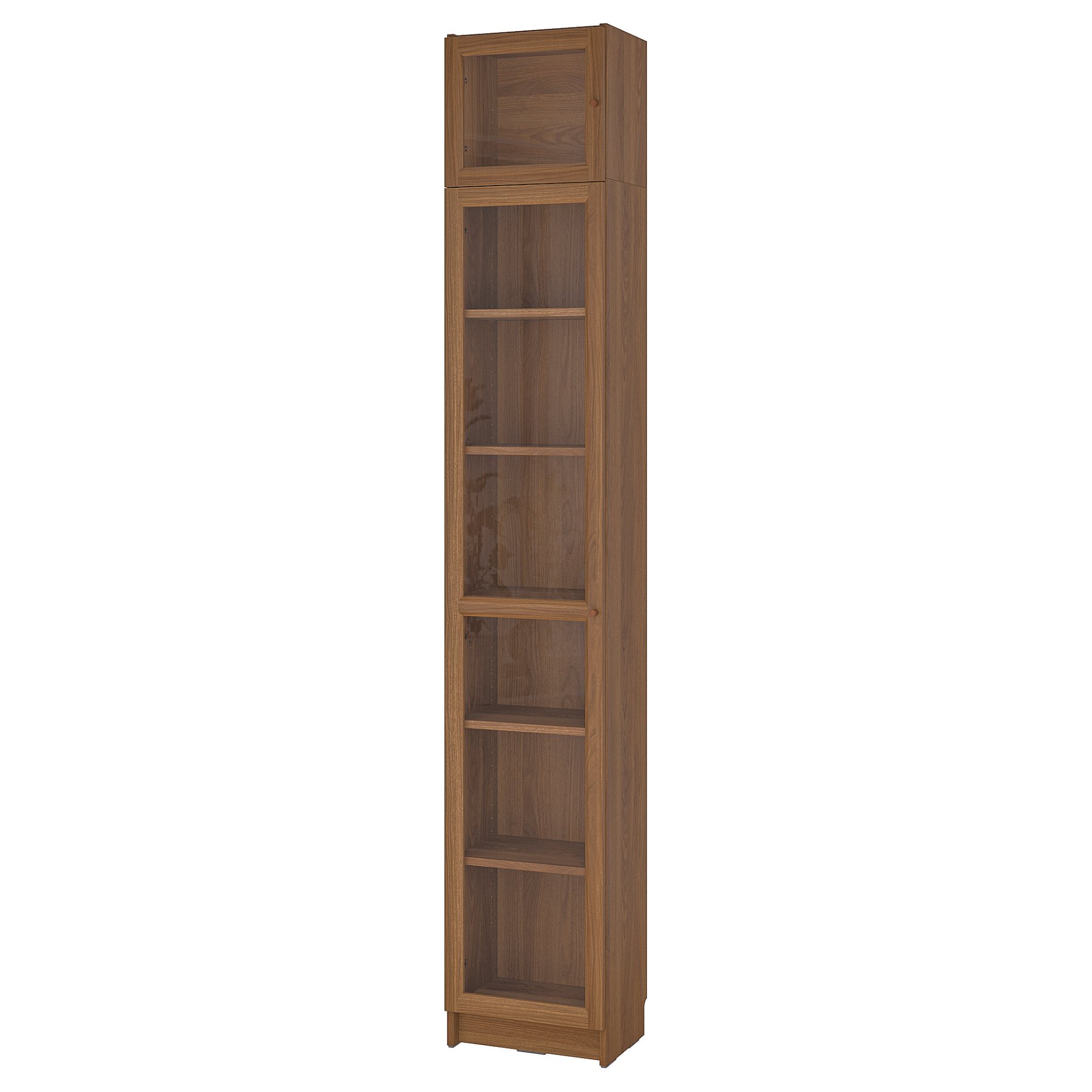 BILLY/OXBERG, bookcase with glass doors/height extension unit, 40x30x237 cm, 594.833.60
