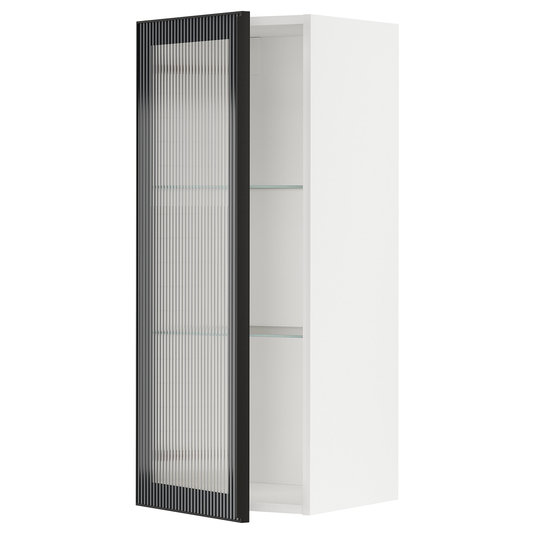 METOD, wall cabinet with shelves/glass door, 40x100 cm, 594.906.43