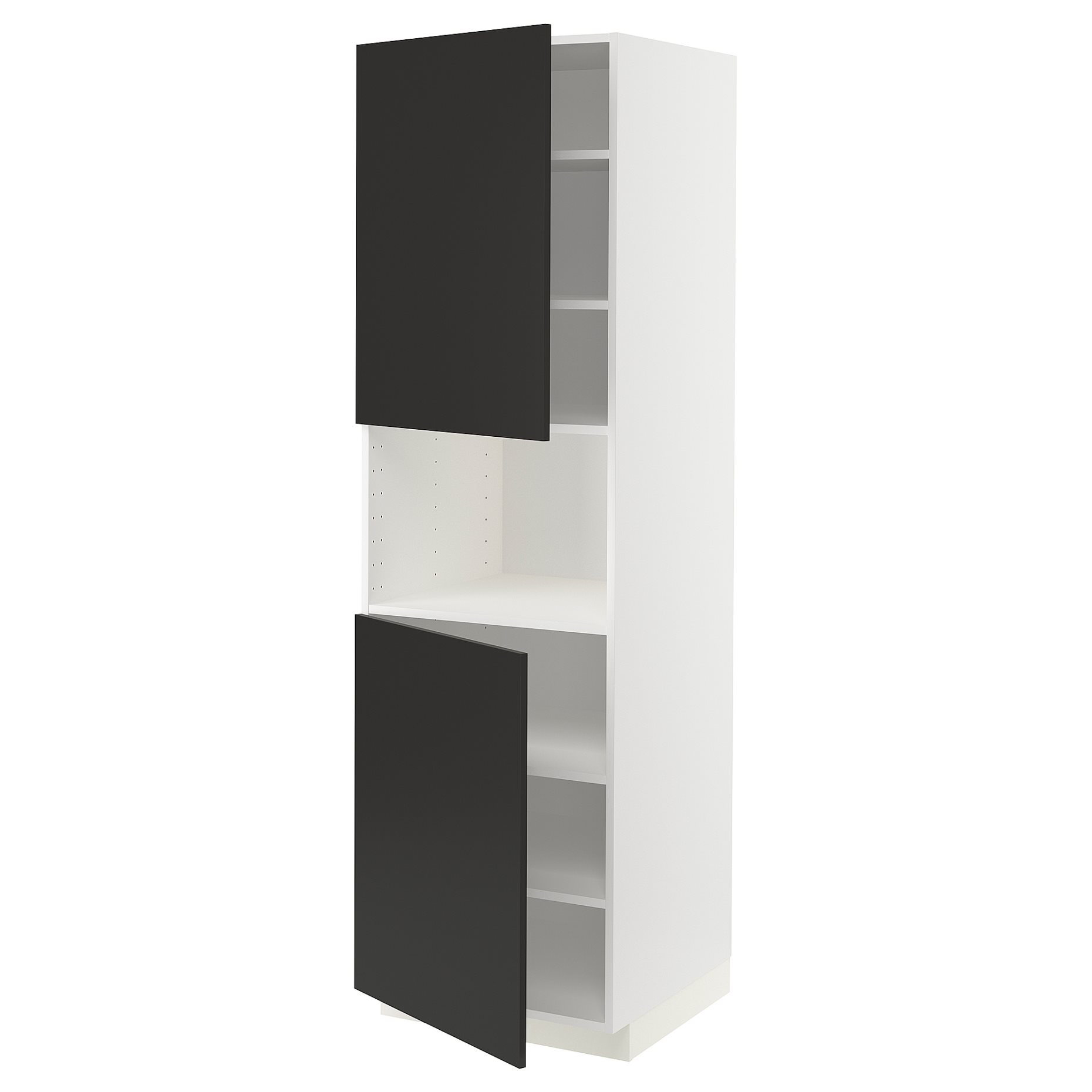METOD, high cabinet for microwave with 2 doors/shelves, 60x60x200 cm, 594.975.69
