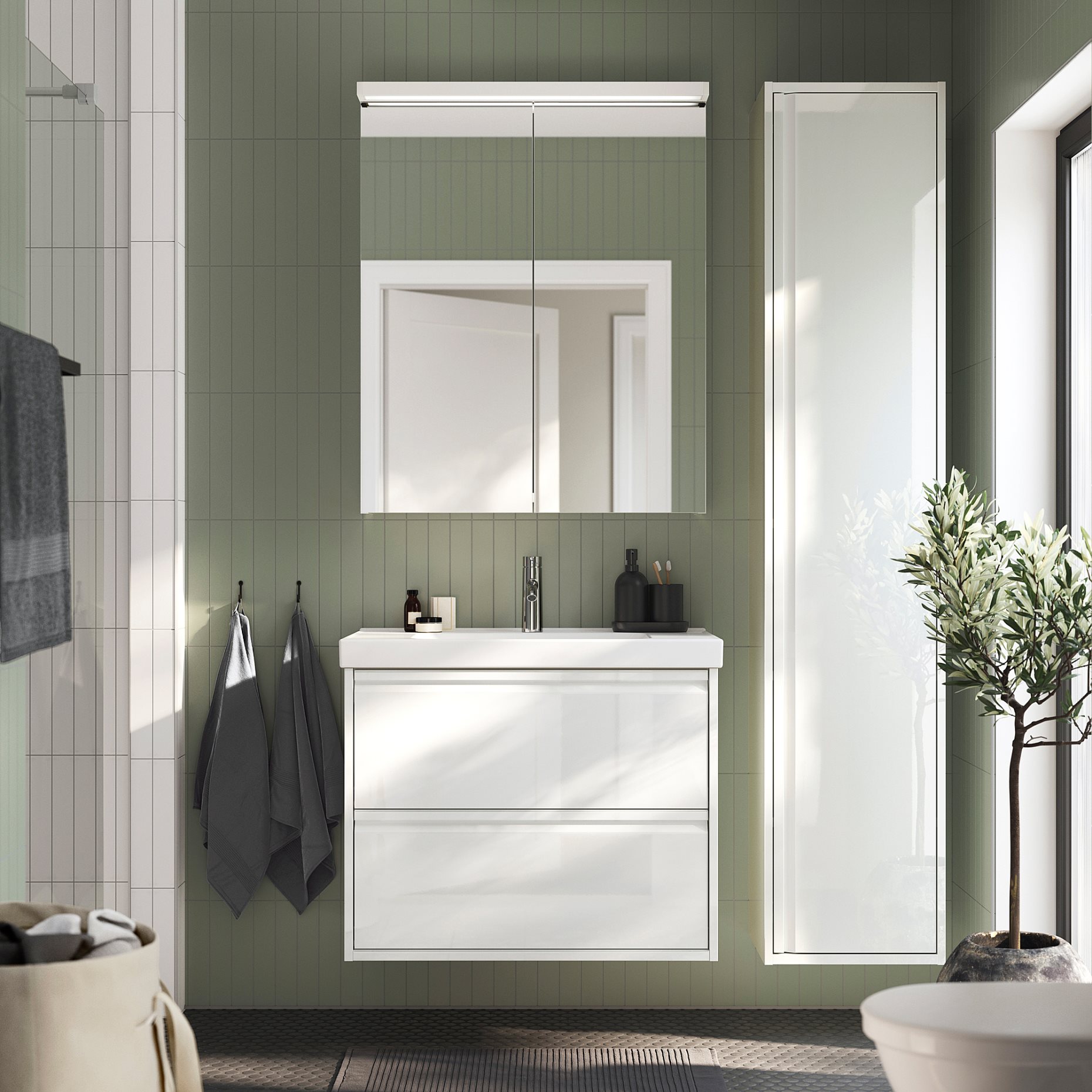 ANGSJON/ORRSJON, wash-stand with drawers/wash-basin/tap, 82x49x69 cm, 595.212.63