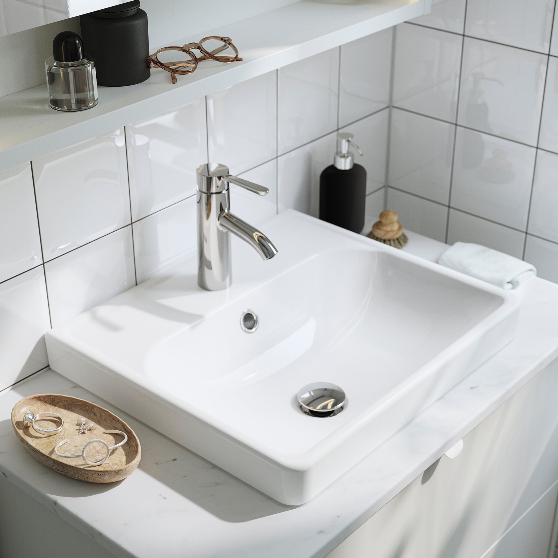 HAVBACK/ORRSJON, wash-stand with doors/wash-basin/tap, 82x49x71 cm, 595.299.71