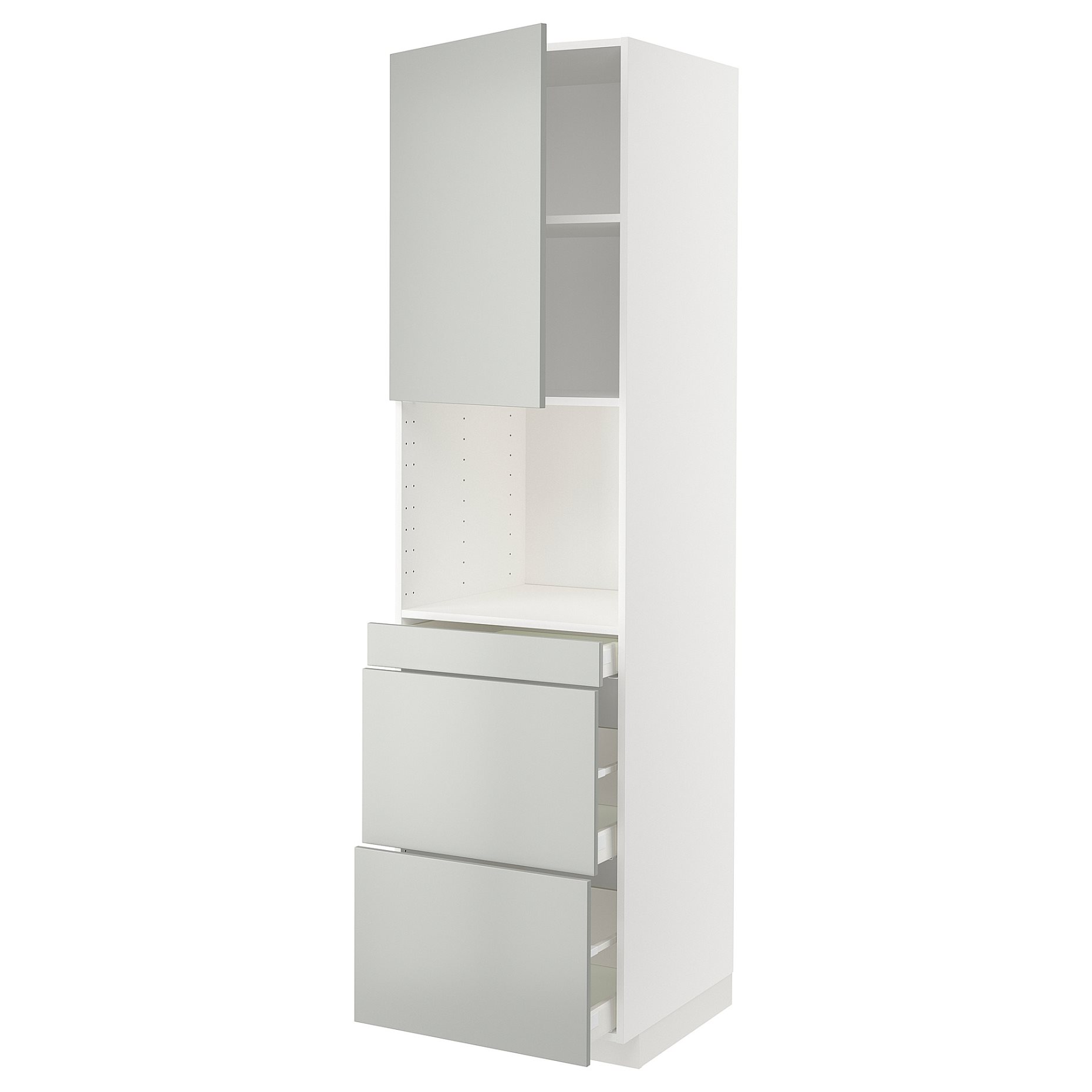 METOD, high cabinet for microwave combi with door/3 drawers, 60x60x220 cm, 595.390.03