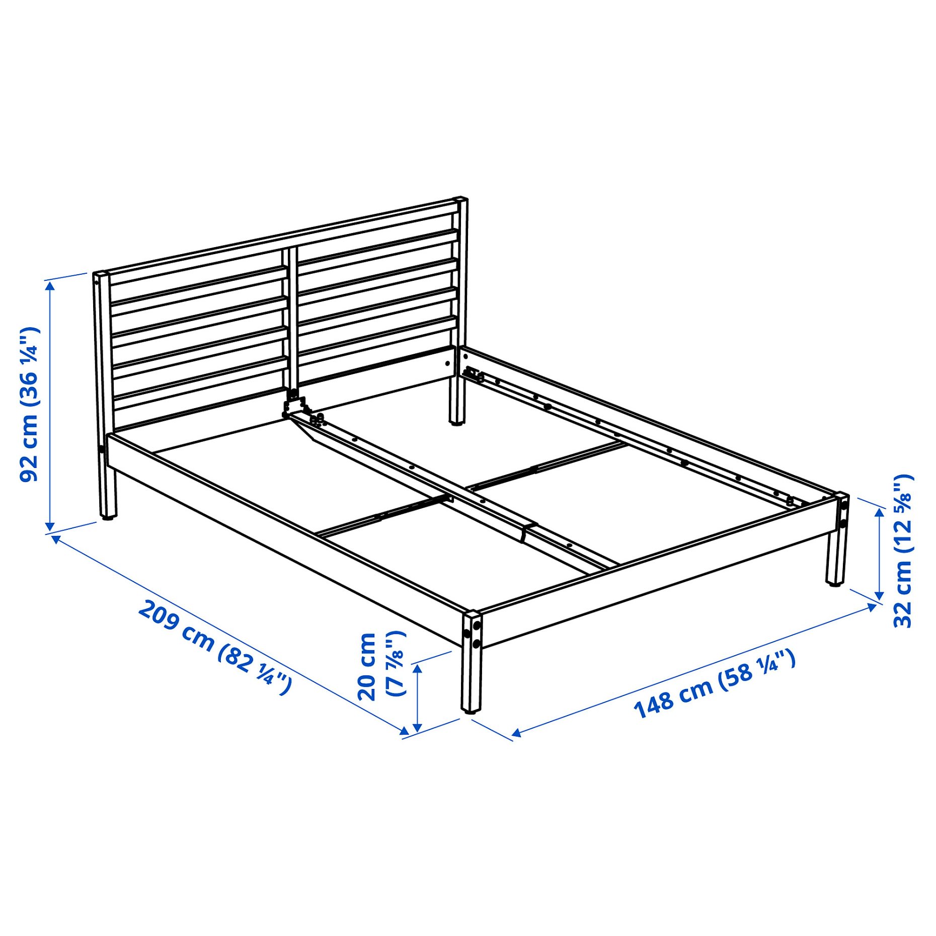 TARVA, bed frame, 140x200 cm, 595.539.37