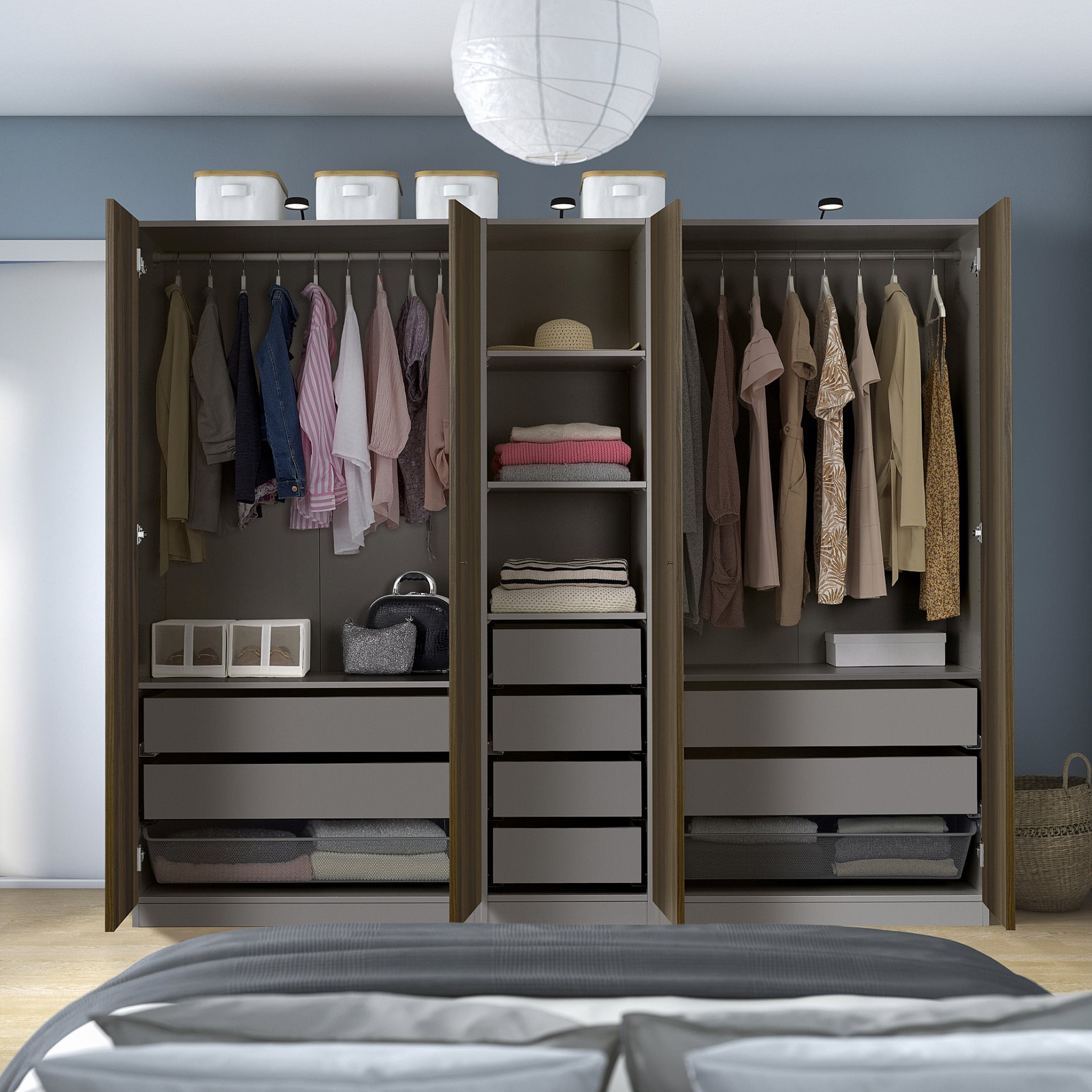 PAX/STORKLINTA, wardrobe combination, 250x58x201 cm, 595.629.13