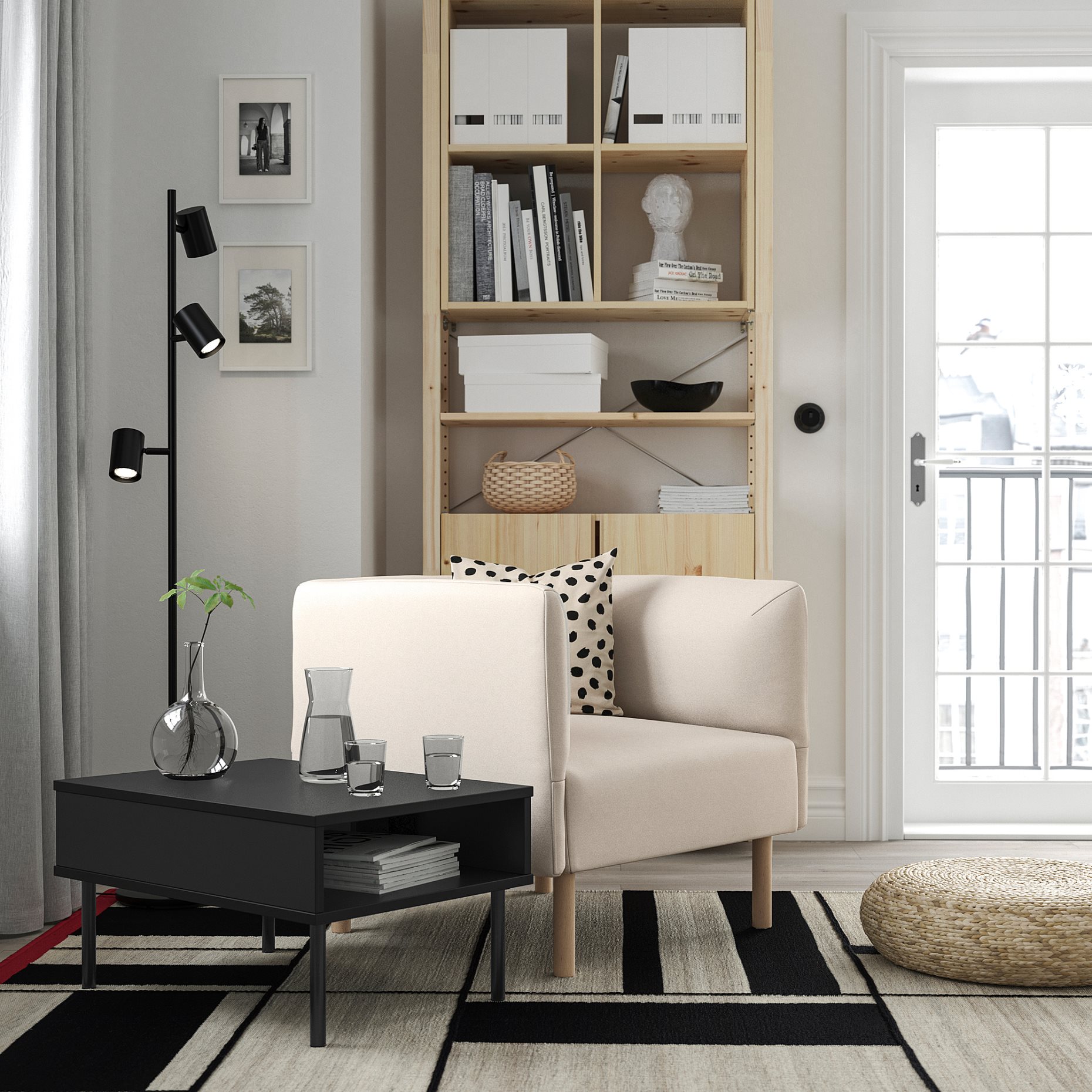 LILLEHEM, πολυθρόνα με βοηθητικό τραπέζι, 595.697.40