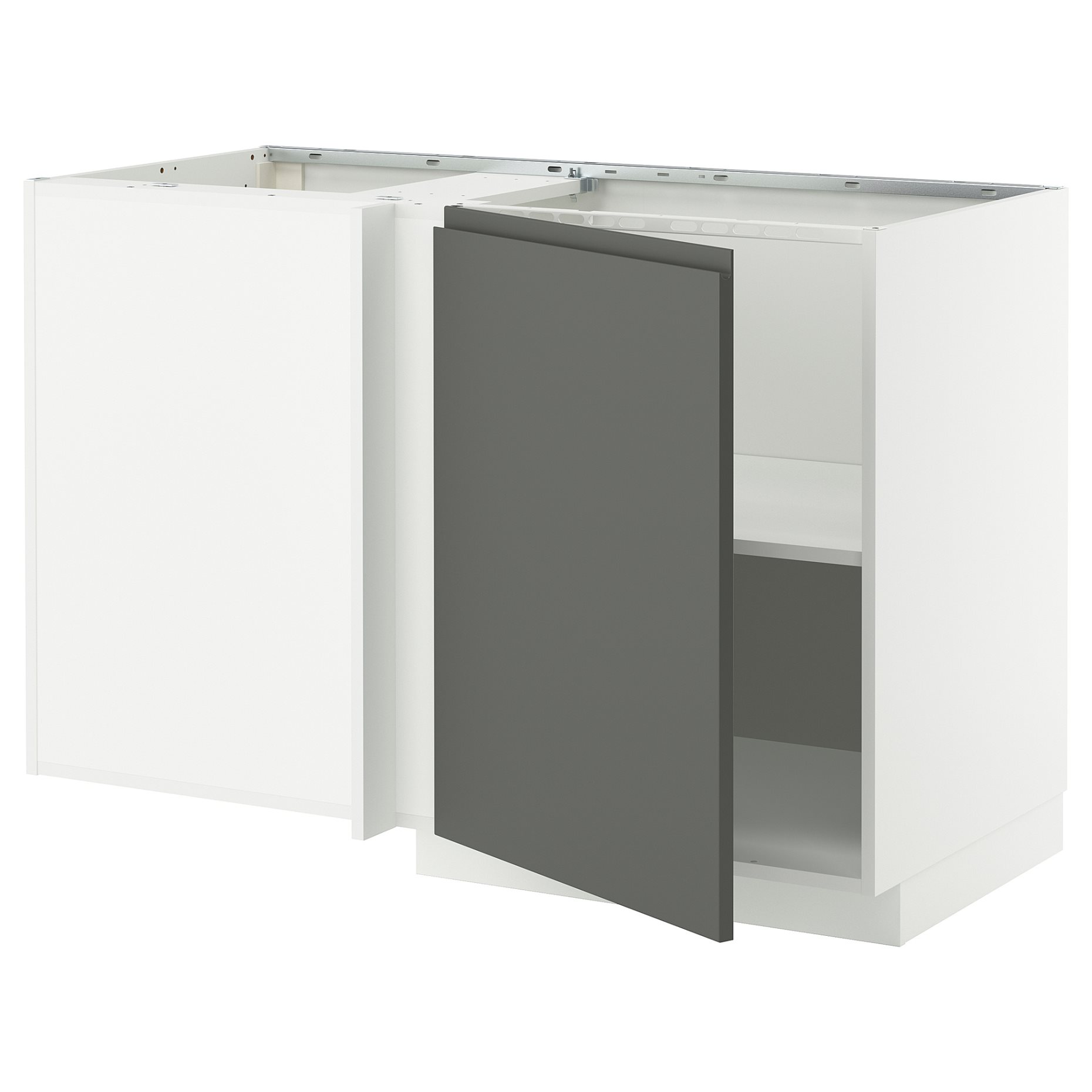 METOD, corner base cabinet with shelf, 128x68 cm, 595.850.52