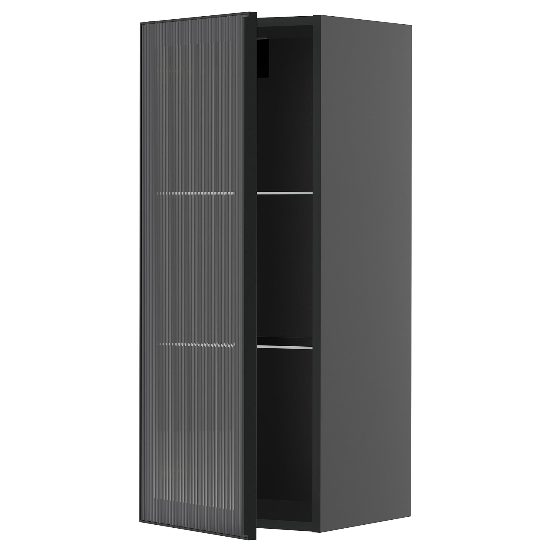 METOD, wall cabinet with shelves/glass door, 40x100 cm, 595.880.22