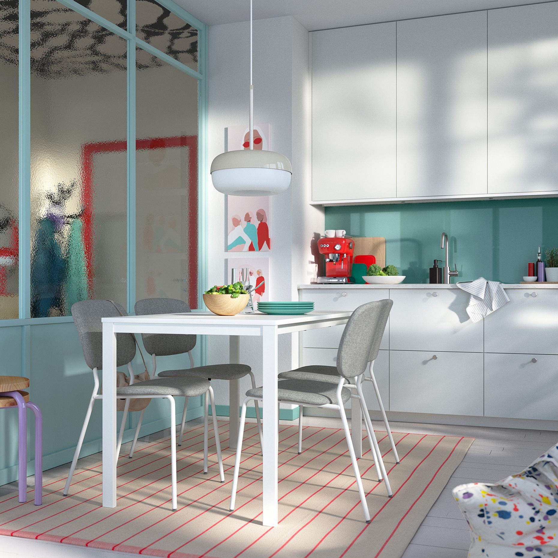 VIHALS, table and 4 chairs, 125x74 cm, 595.899.36