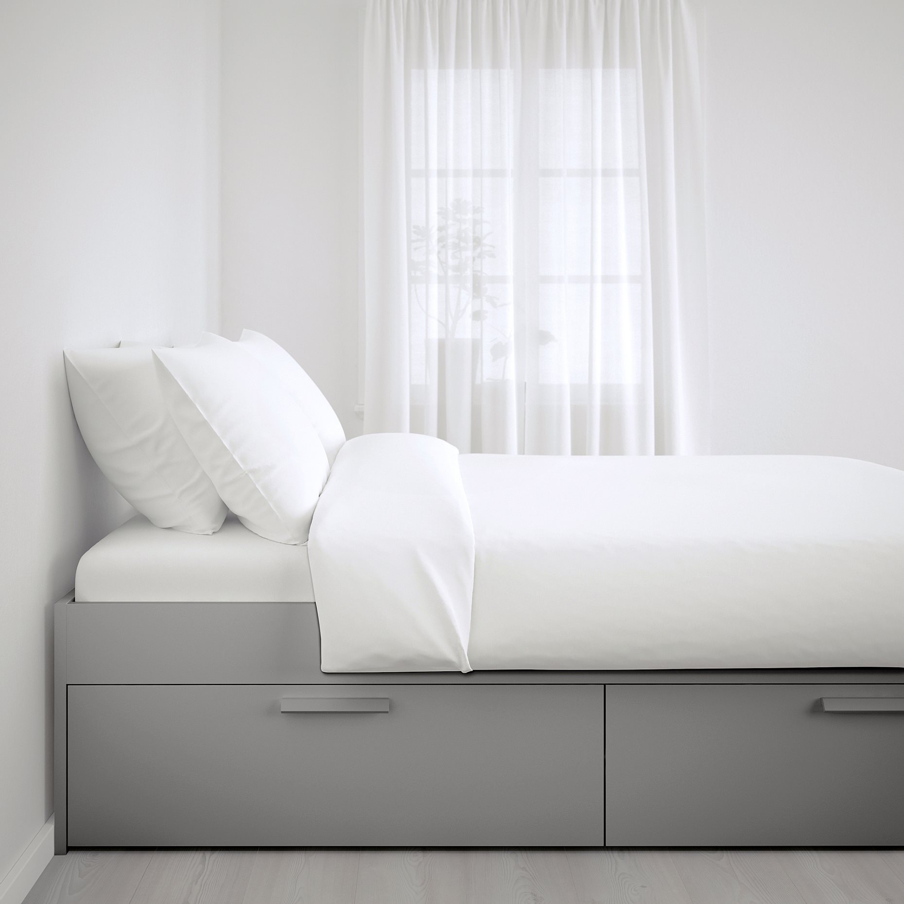 BRIMNES, bed frame with storage, 160x200 cm, 595.900.39