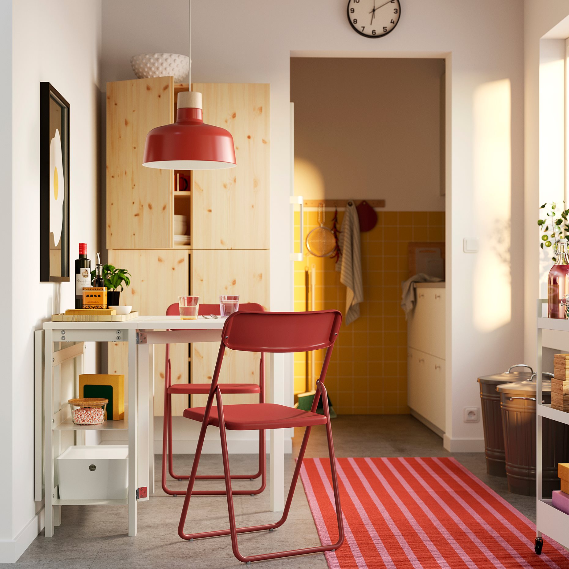 VIHALS, πτυσσόμενο τραπέζι και 2 καρέκλες, 39/95/151x90 cm, 595.902.56