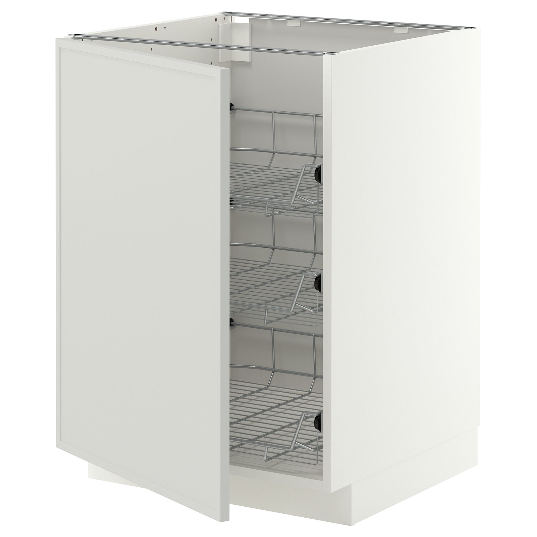 METOD, base cabinet with wire baskets, 60x60 cm, 596.051.92