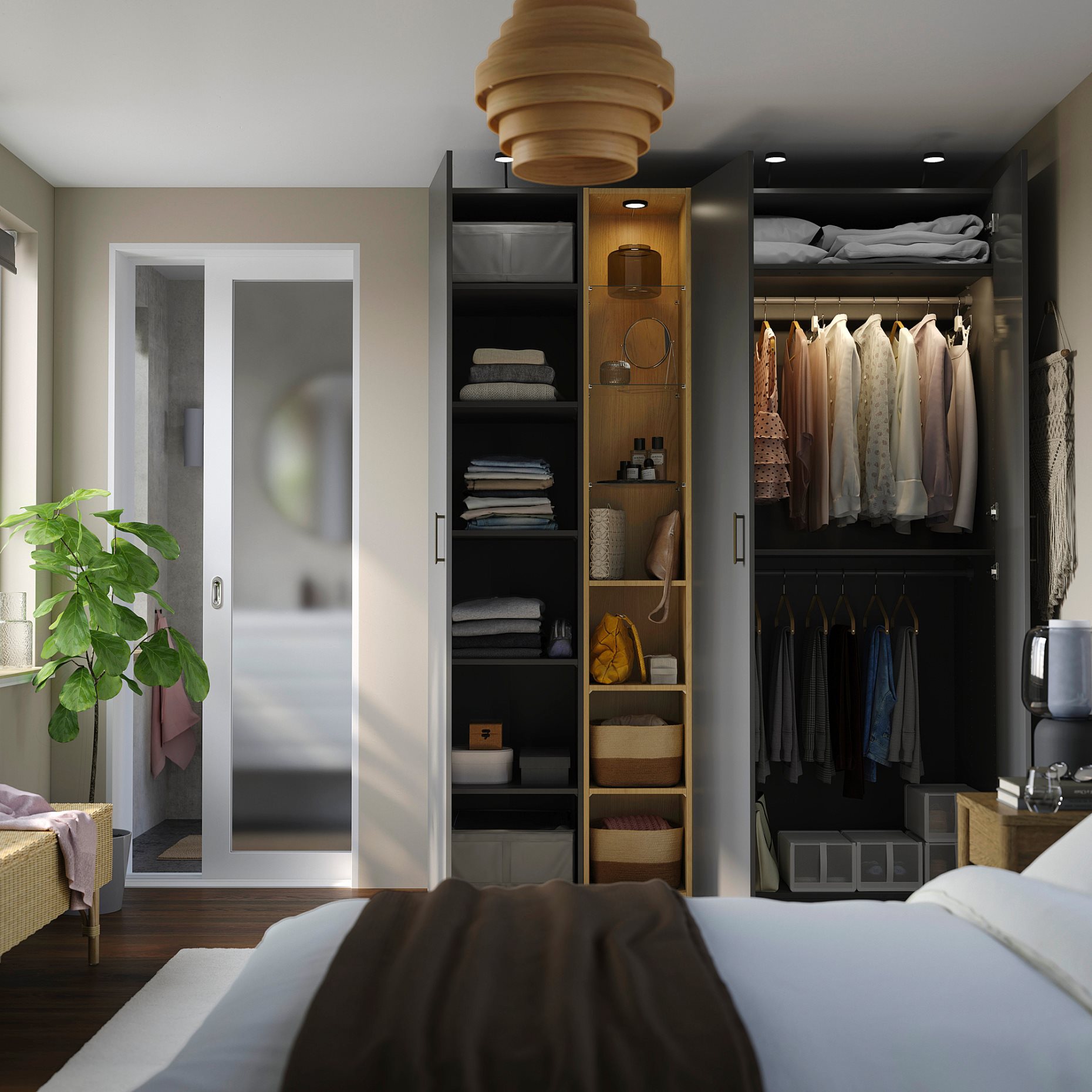 PAX/FORSAND, wardrobe combination, 185x60x236 cm, 596.072.66