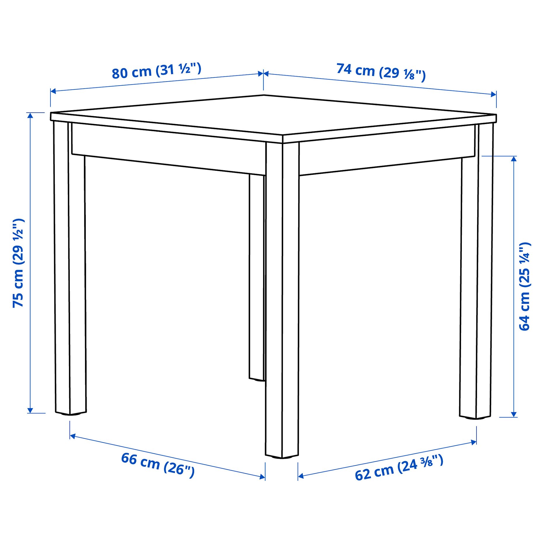 ÅLHULT/LUSTEBO, table and 2 chairs, 80x74 cm, 596.100.99