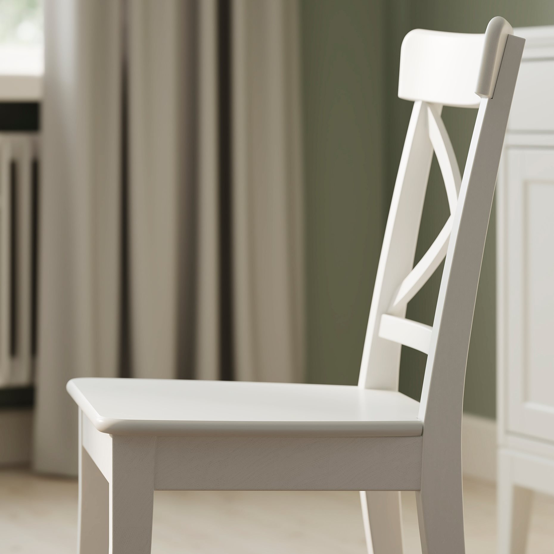 ROSENTORP, table and 4 chairs, 155/215x87 cm, 596.101.41