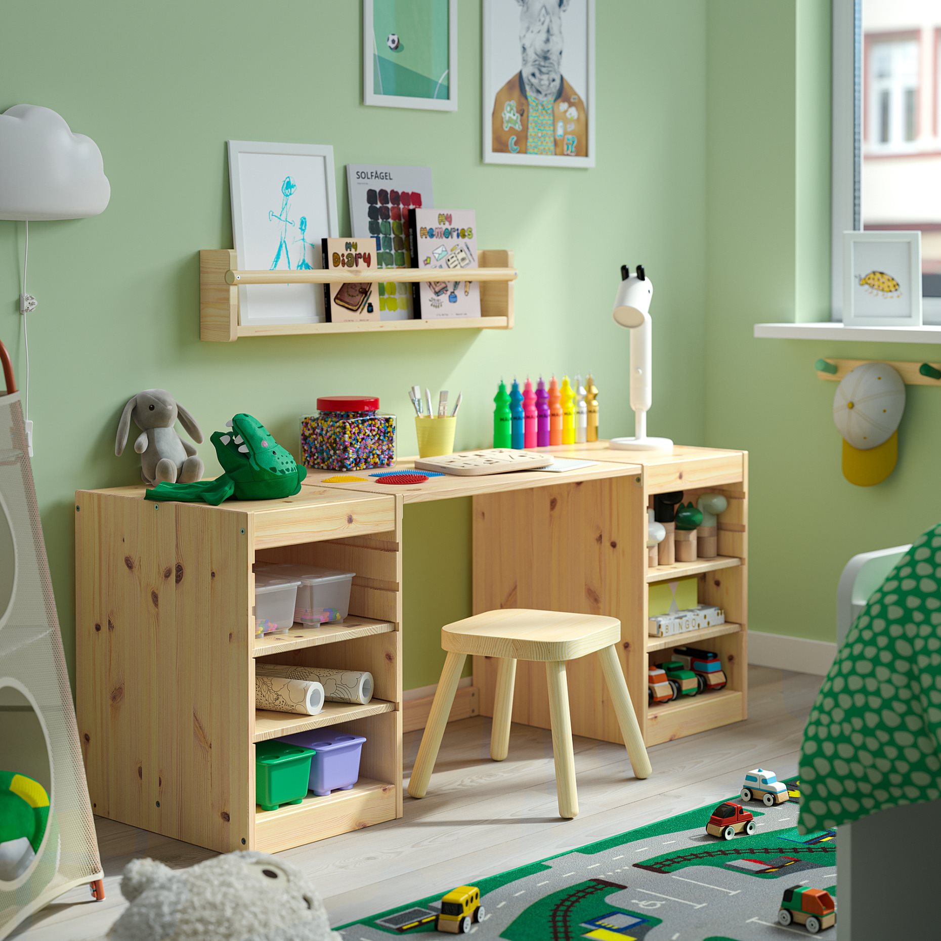 TROFAST, desk with shelves, 124x44x52 cm, 596.139.36