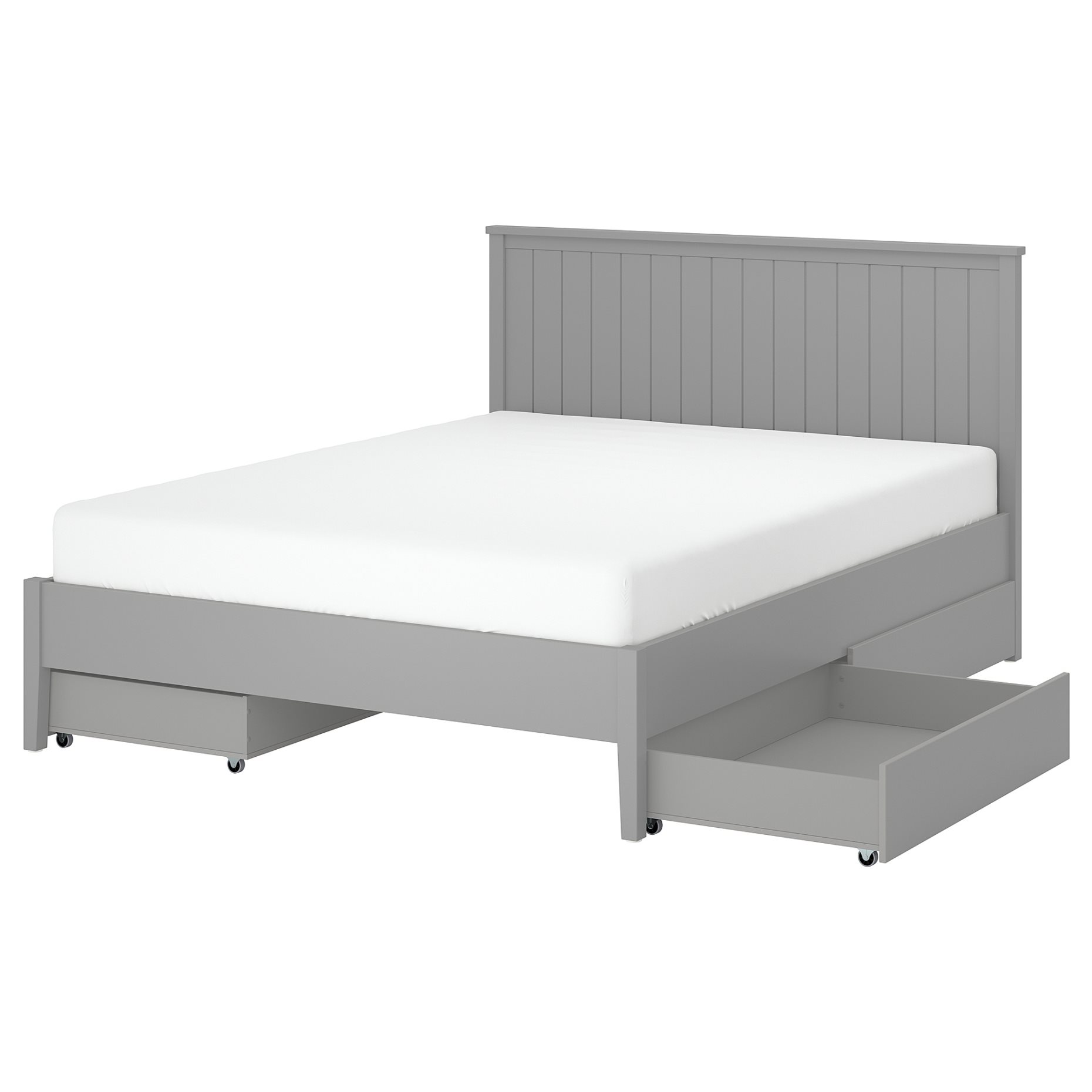 GULLABERG, bed frame with 4 storage boxes, 160x200 cm, 596.148.46