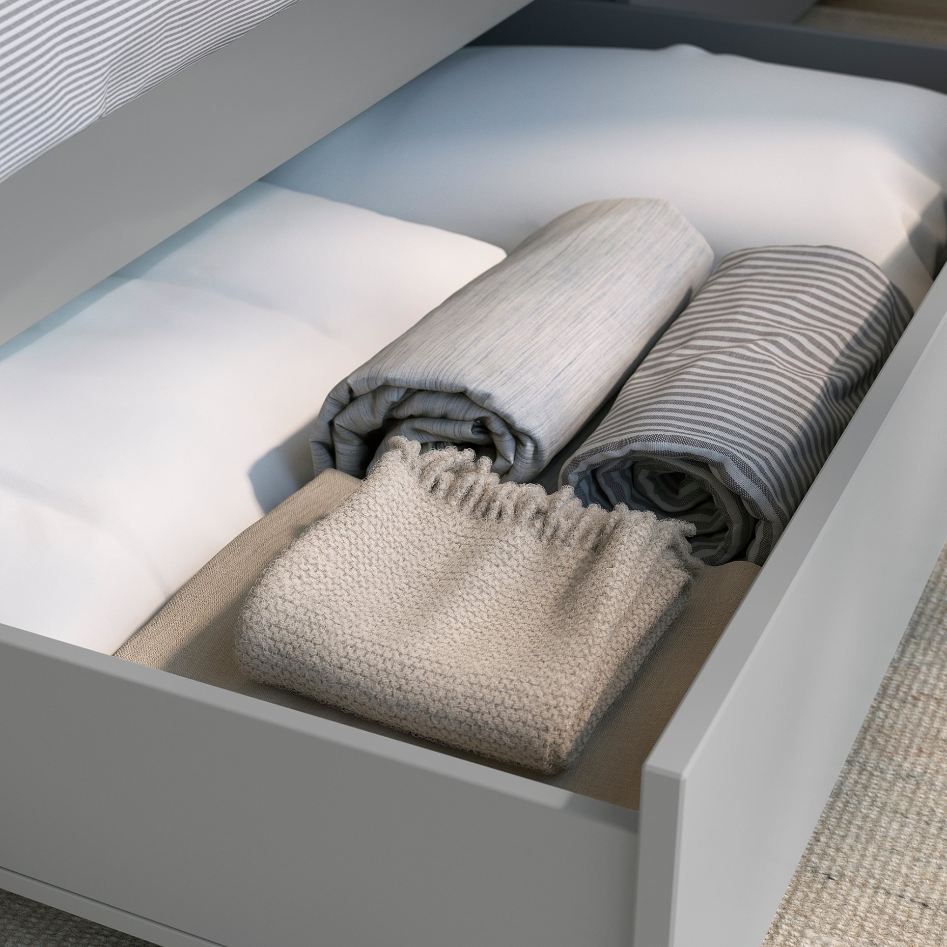 GULLABERG, bed frame with 4 storage boxes, 160x200 cm, 596.148.46
