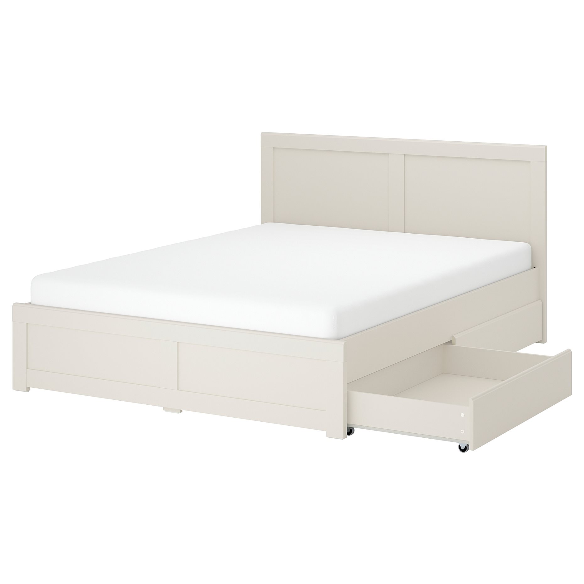 FÅGELFJÄLLET, bed frame with 4 storage boxes, 160x200 cm, 596.210.93