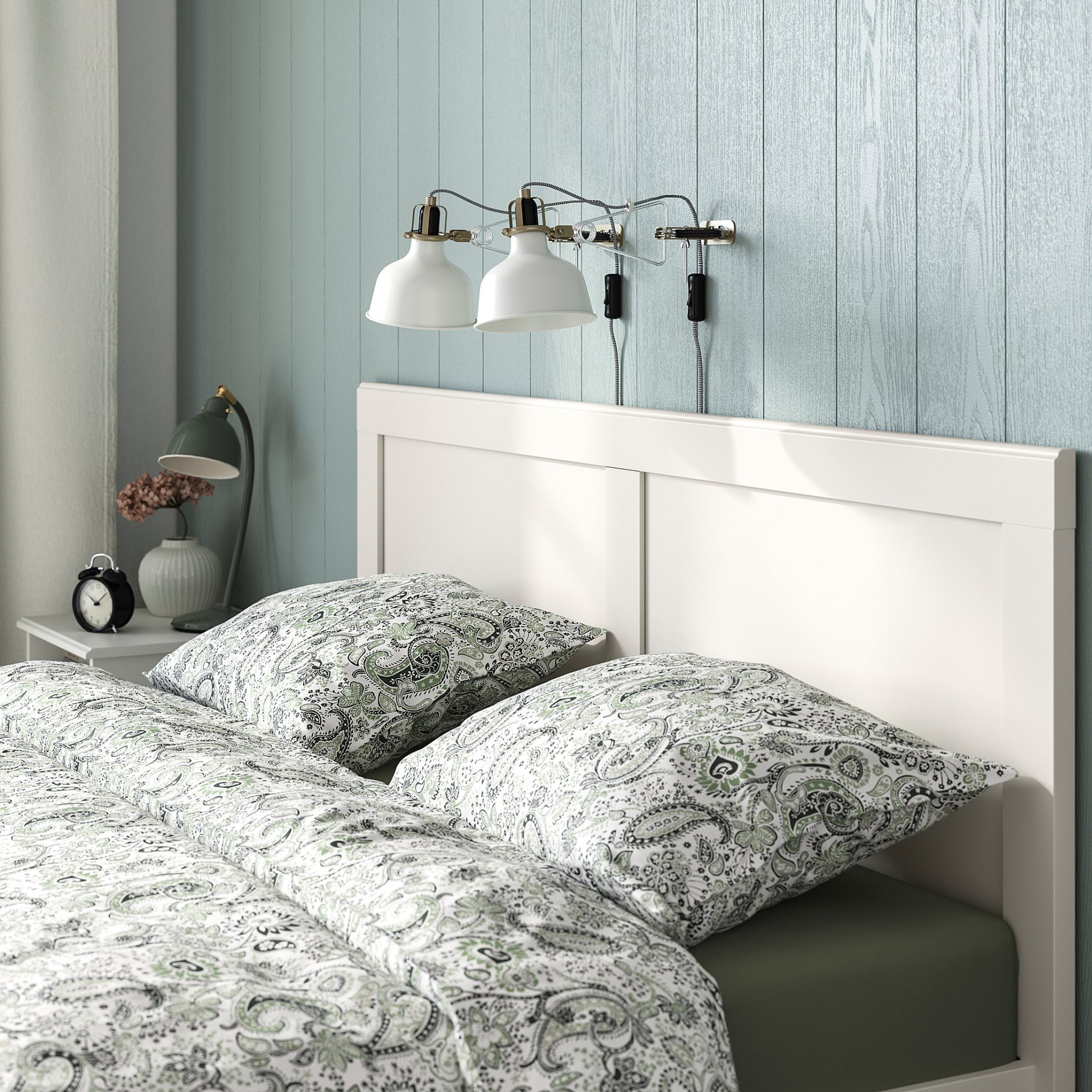 FÅGELFJÄLLET, bed frame with 4 storage boxes, 160x200 cm, 596.210.93