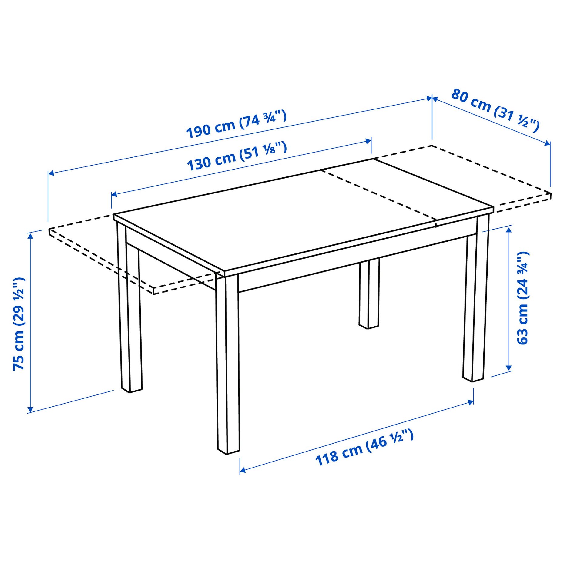 LANEBERG, extendable table, 604.161.38