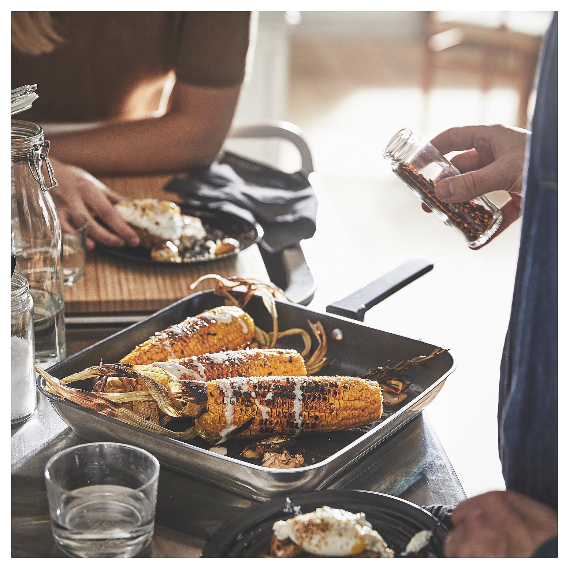 MIDDAGSMAT, τηγάνι γκριλ/αντικολλητική επένδυση, 28x28 cm, 604.636.91