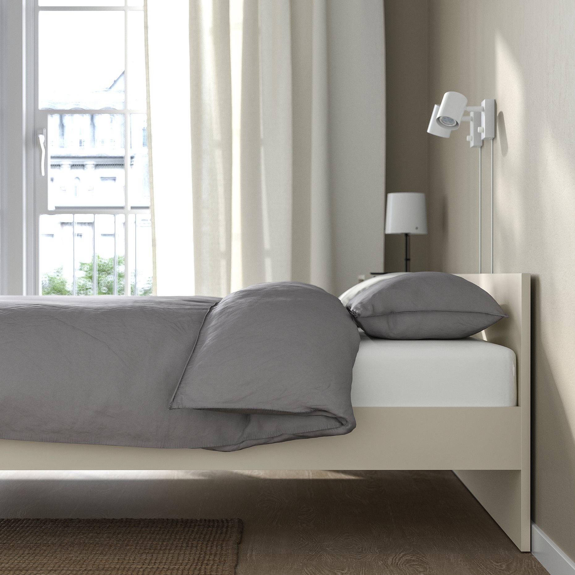 GURSKEN, bed frame with headboard, 140x200 cm, 604.863.29
