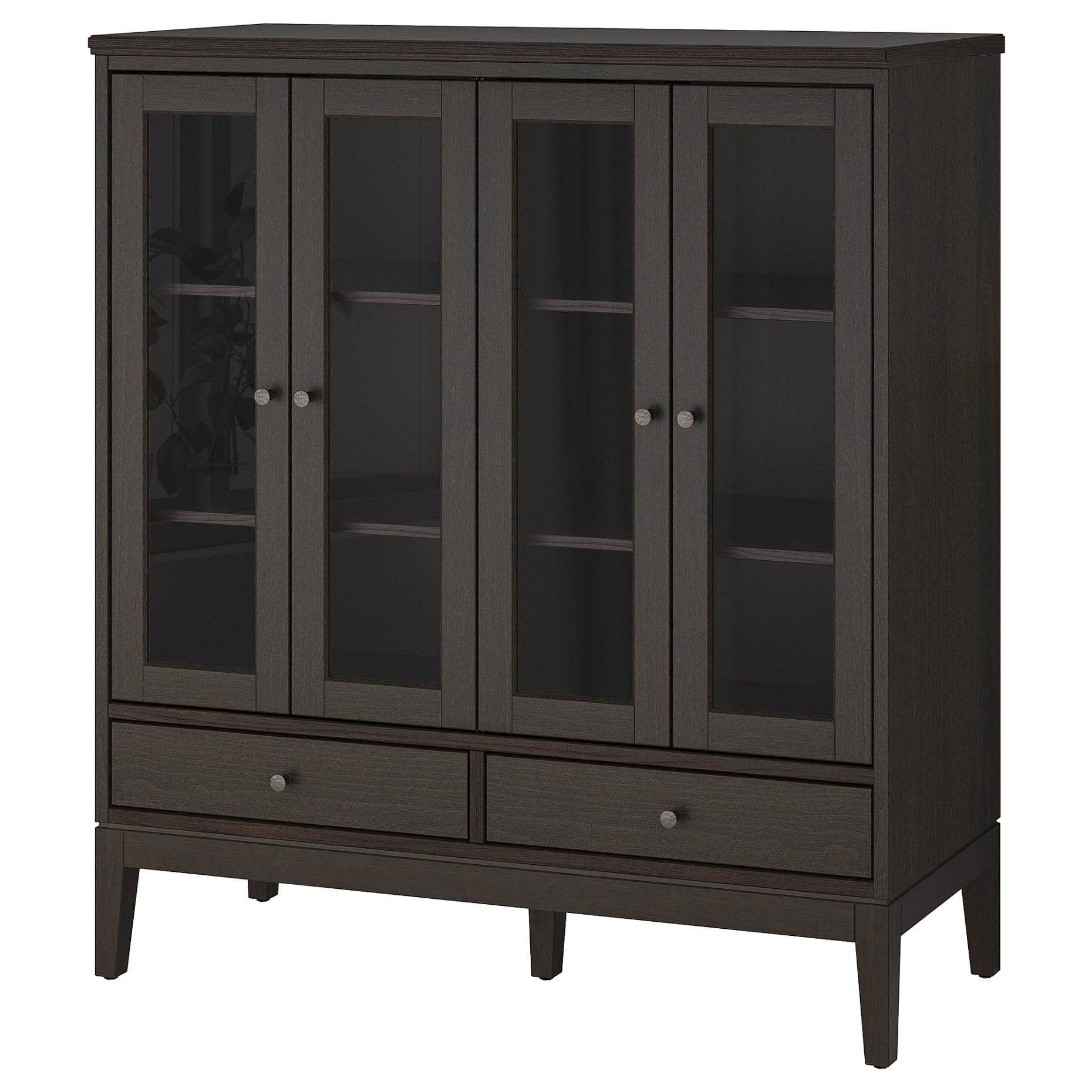 IDANÄS, cabinet with bi-folded glass doors, 121x50x135 cm, 604.960.31