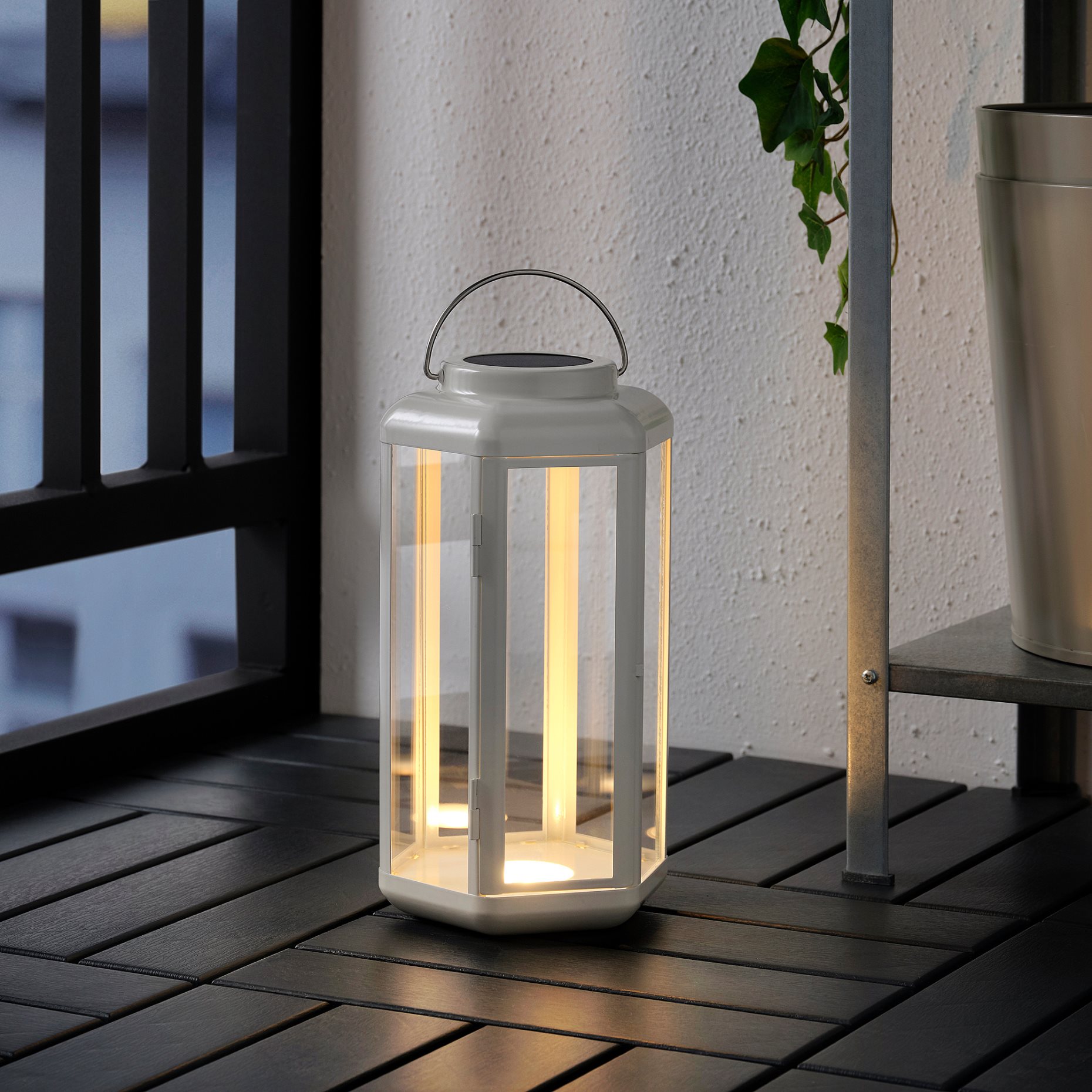SOLVINDEN, solar-powered table lamp with built-in LED light source/lantern, 28 cm, 605.145.77