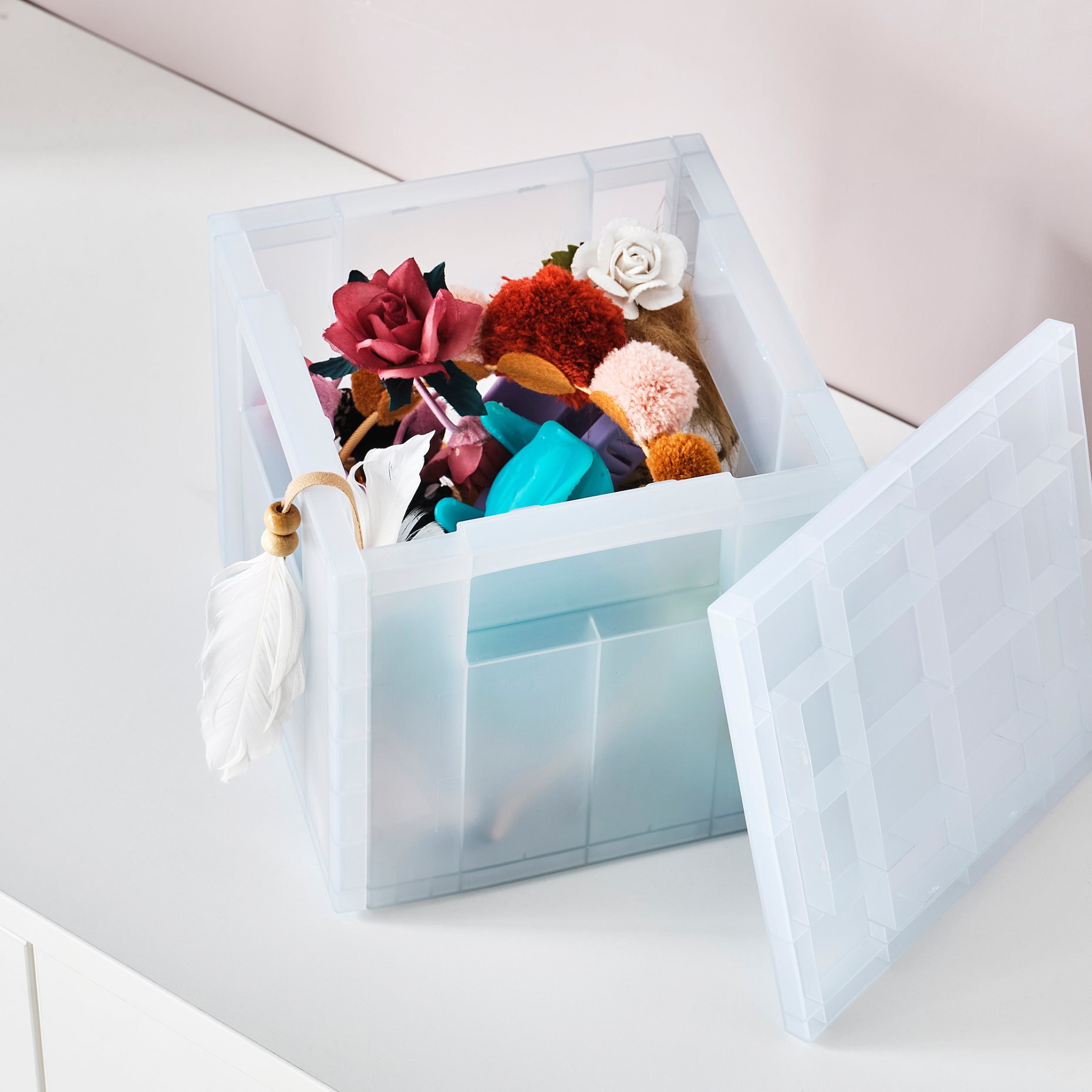 PANSARTAX, storage box with lid, 16.5x16.5x16.5 cm, 605.150.20