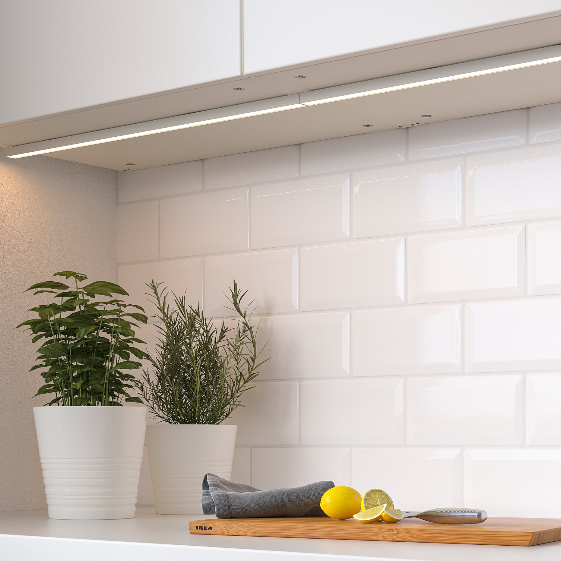 MITTLED, kitchen worktop lighting strip with built-in LED light source/dimmable, 60 cm, 605.285.84