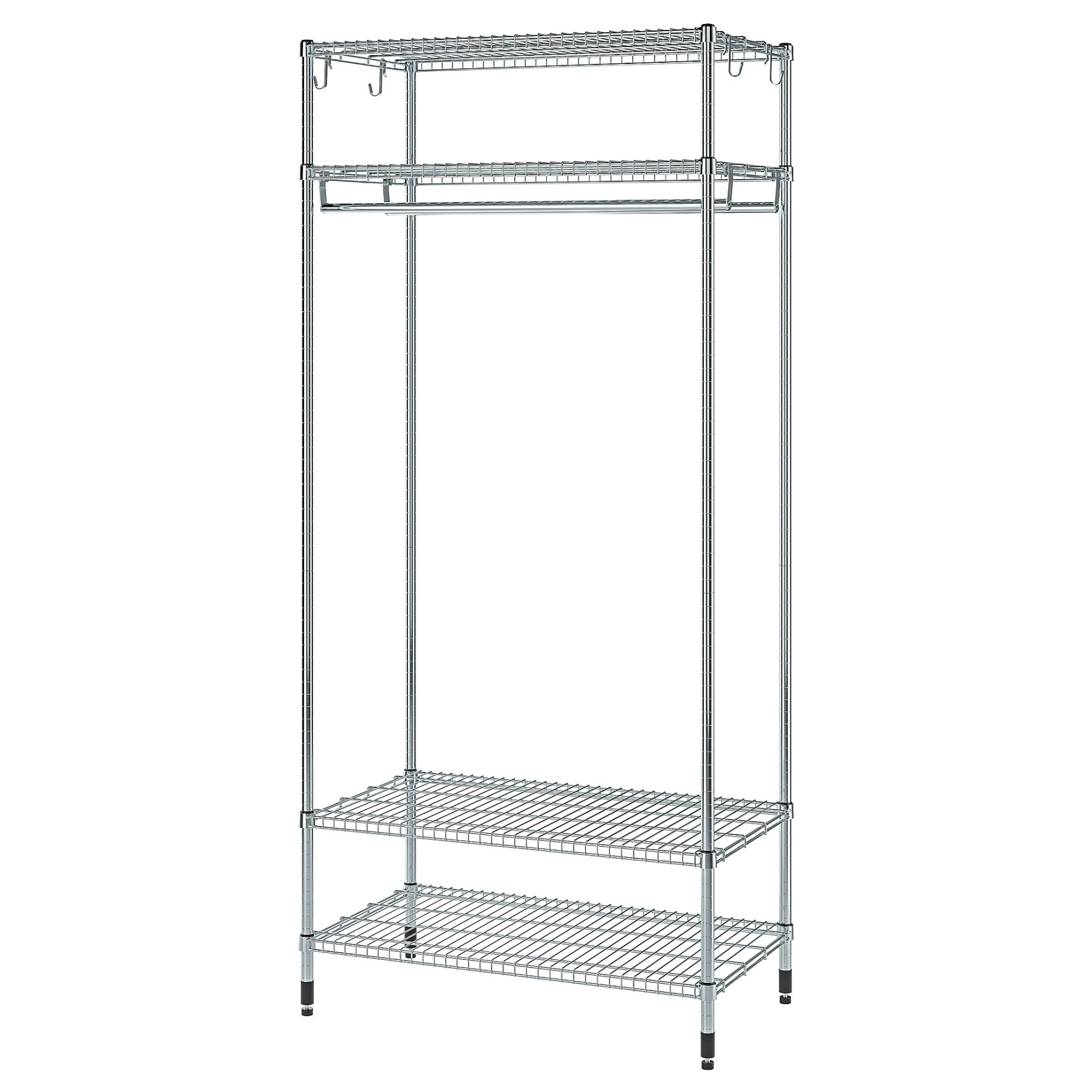 OMAR, shelving unit with clothes rail, 92x50x201 cm, 605.309.78