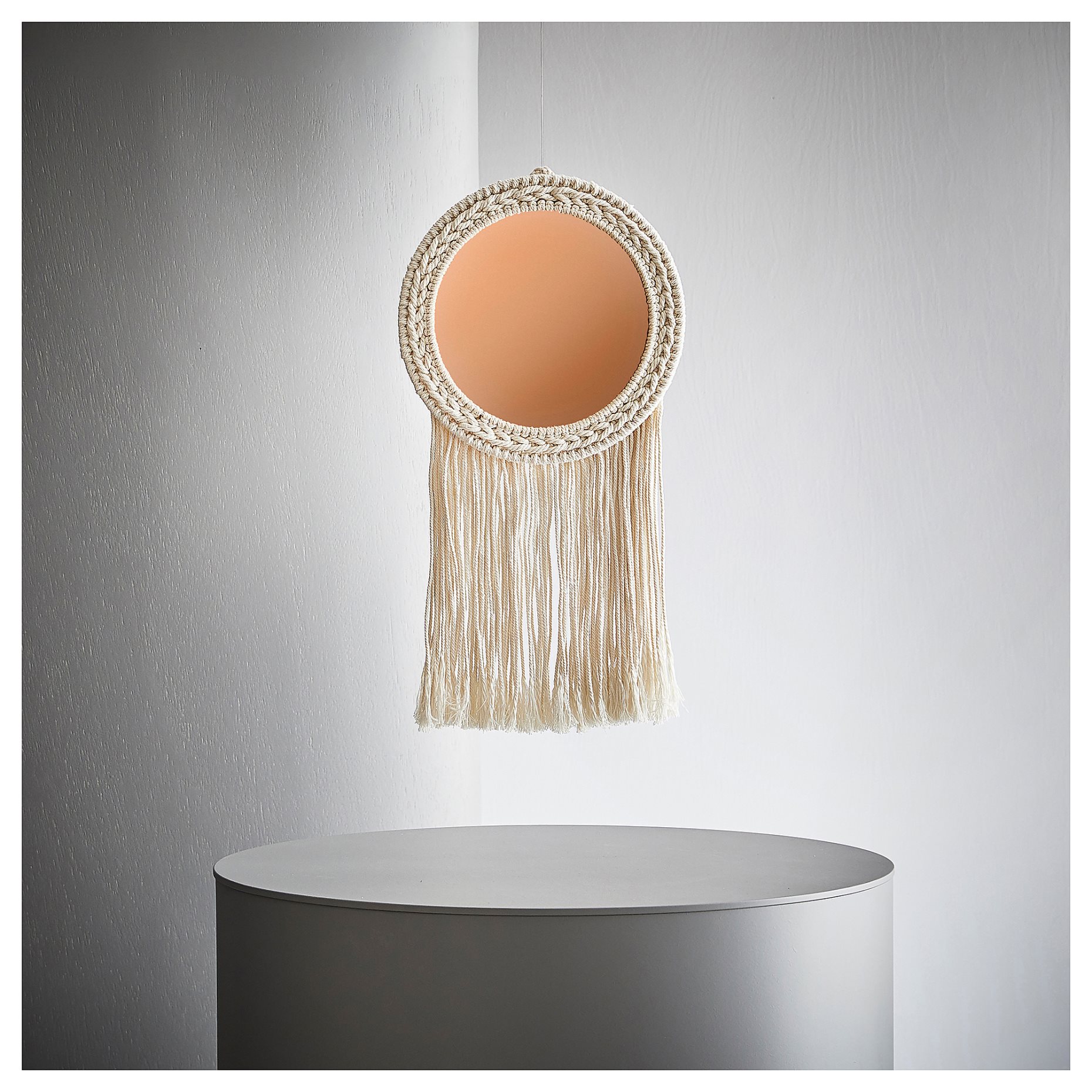 ENERGISKOG, decorative mirror with fringes, 26x48 cm, 605.380.74