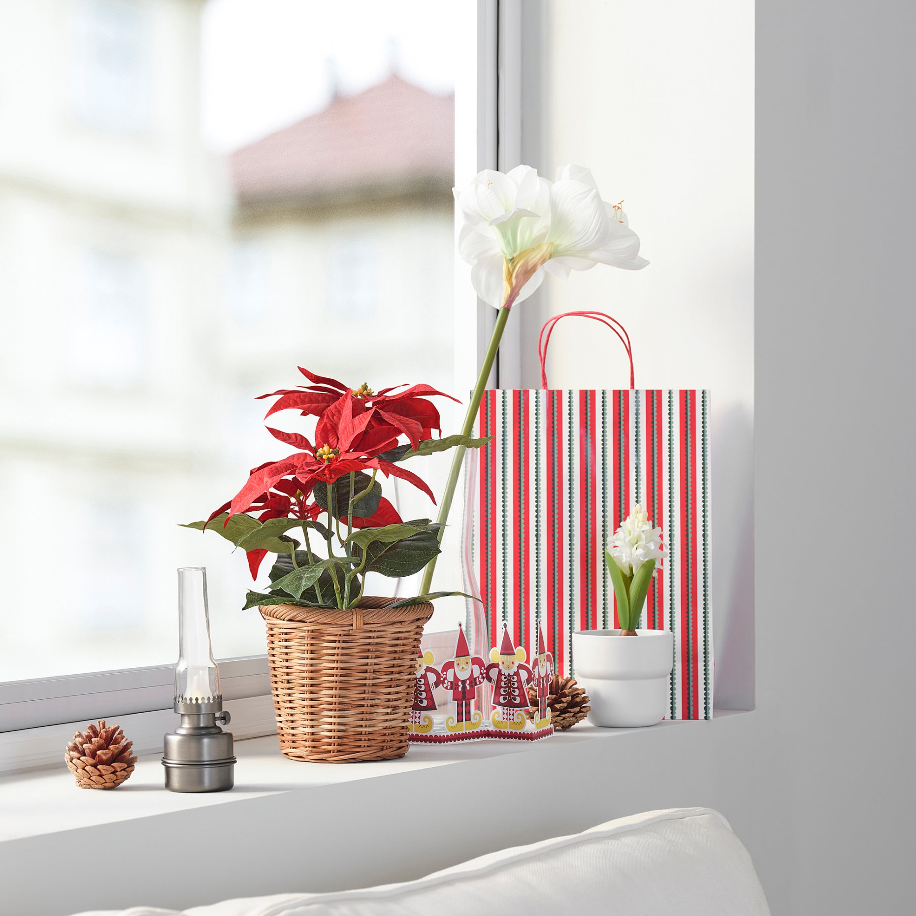 VINTERFINT, artificial potted plant/in/outdoor Poinsettia, 12 cm, 605.621.39