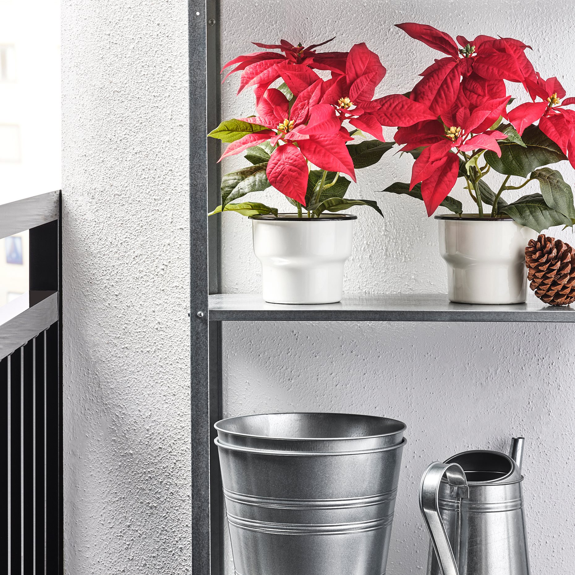 VINTERFINT, artificial potted plant/in/outdoor Poinsettia, 12 cm, 605.621.39