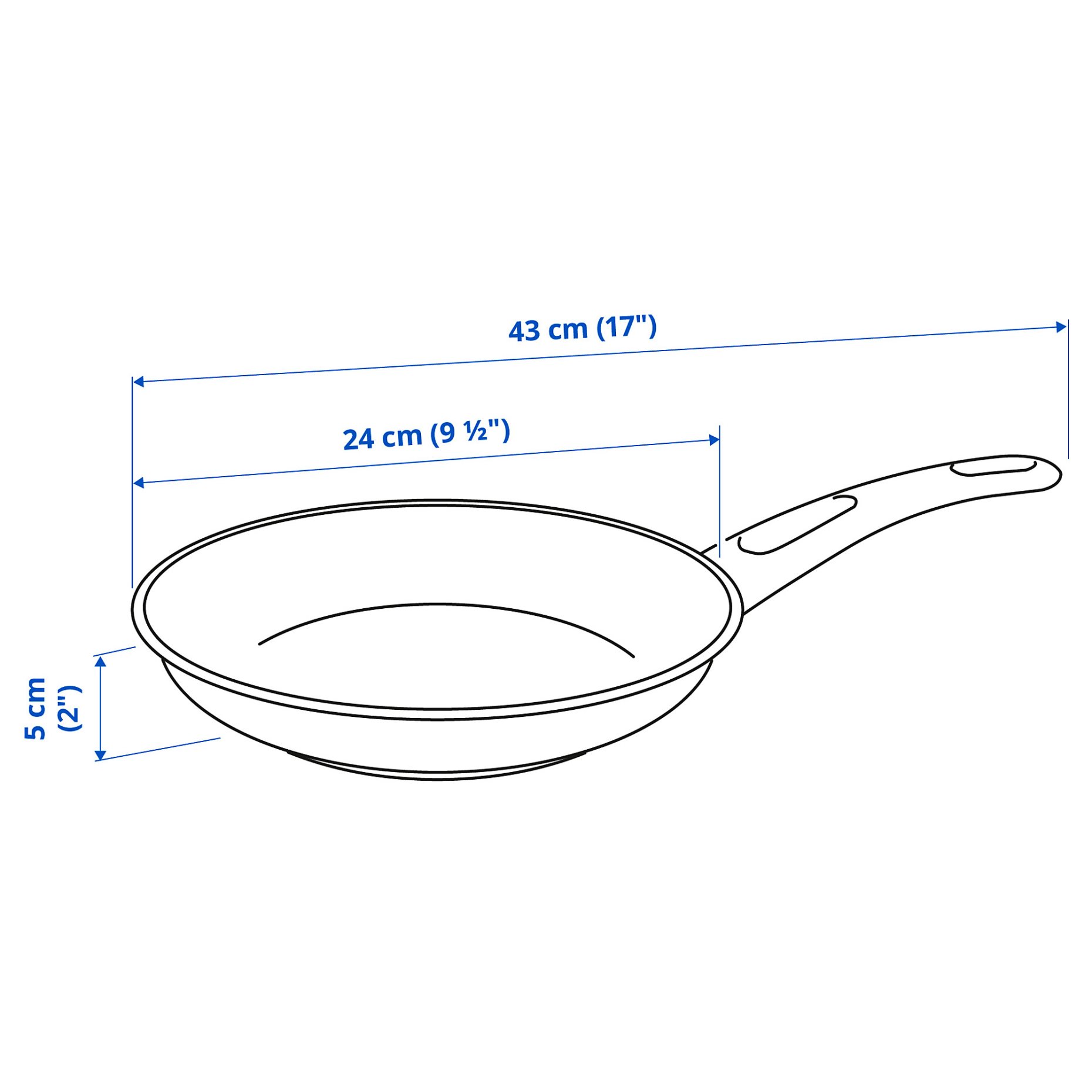 HEMLAGAD, frying pan non-stick coating, 24 cm, 605.808.93