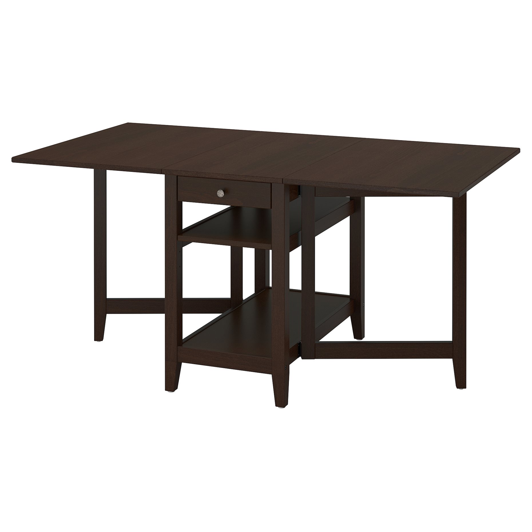 NÄSINGE, gateleg table with storage, 48/104/159x85 cm, 605.875.40