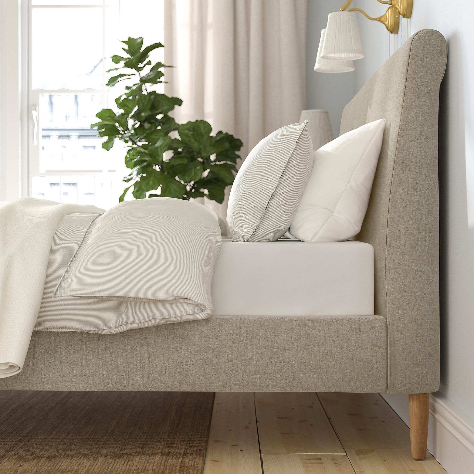 IDANÄS, upholstered bed frame, 140x200 cm, 605.880.64