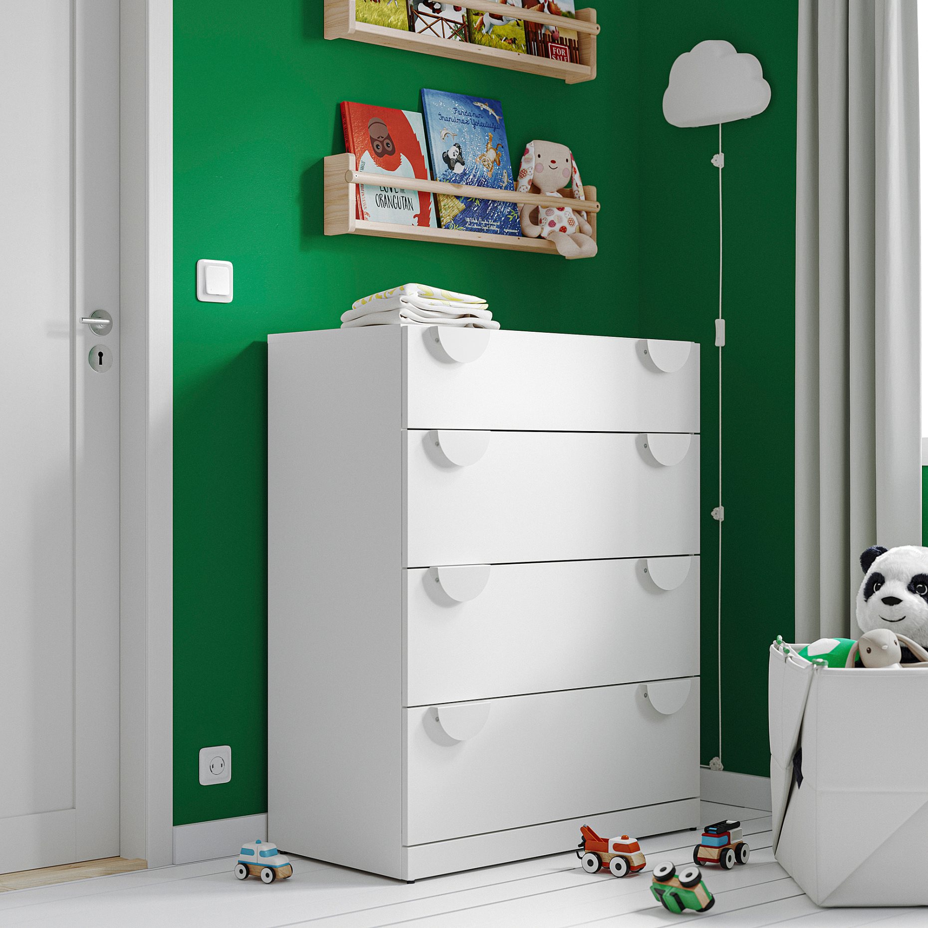 chest of 4 drawers, 80x42x100 cm, 605.993.50