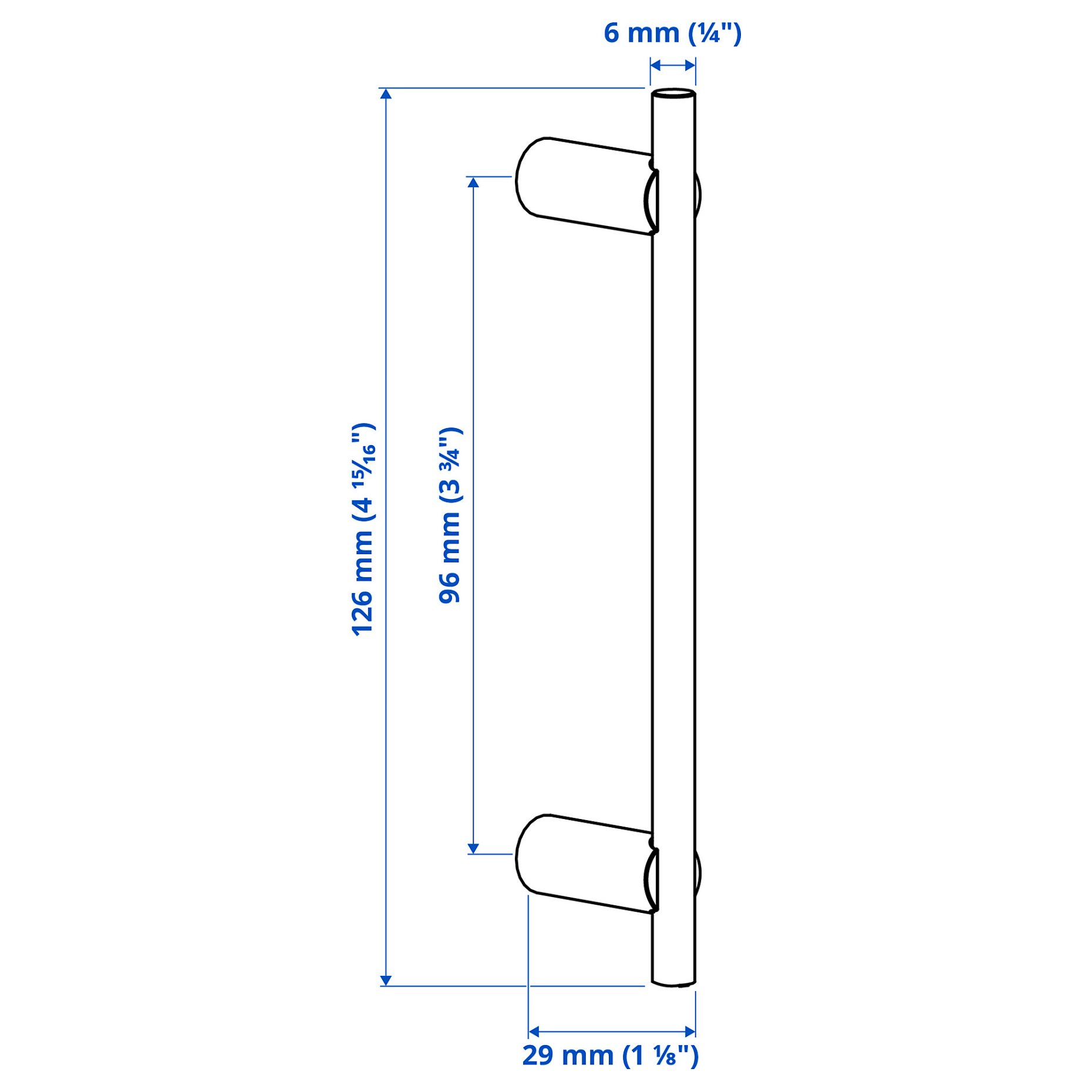 STJÄRNHOV, handle 2 pack, 126 mm, 606.096.22