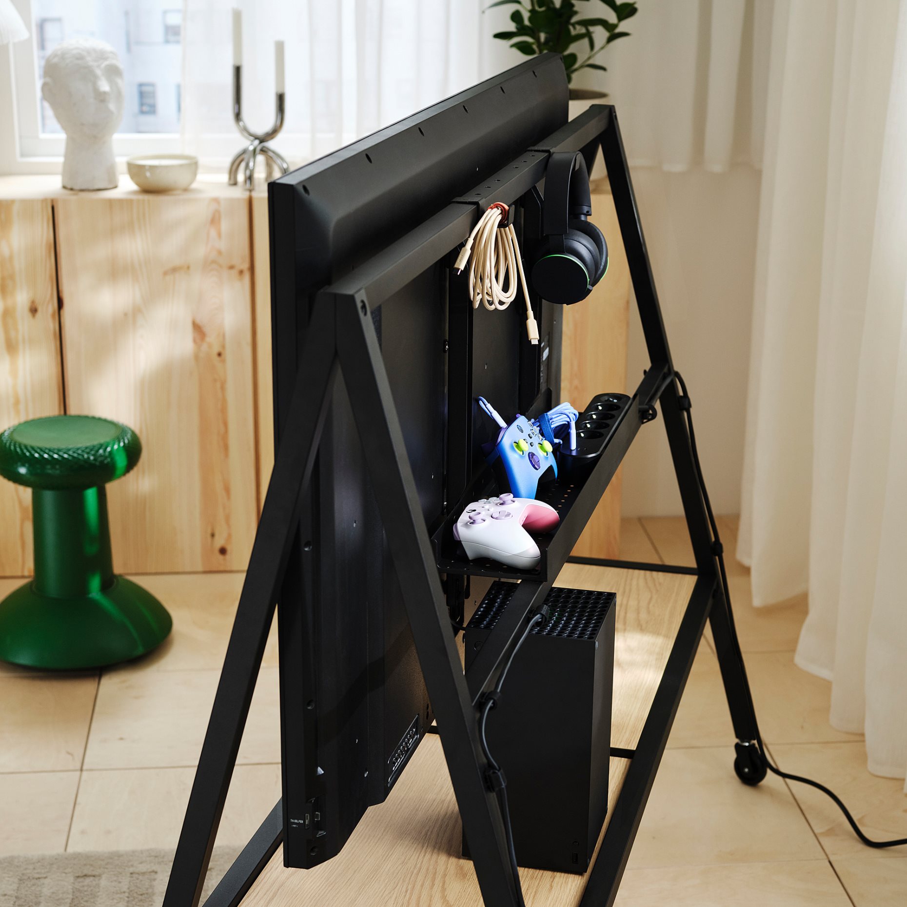 YXSTABY, gaming tv stand on castors, 606.200.02
