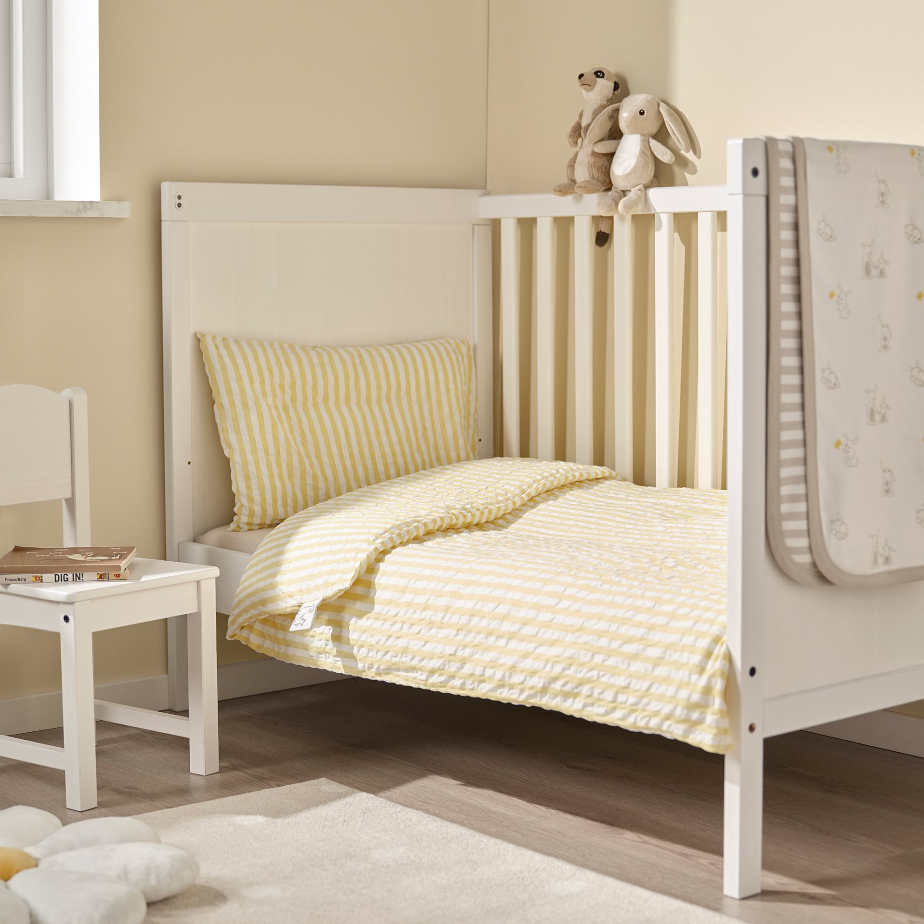 LEN, duvet cover 1 pillowcase for cot, 110x125/35x55 cm, 606.385.92