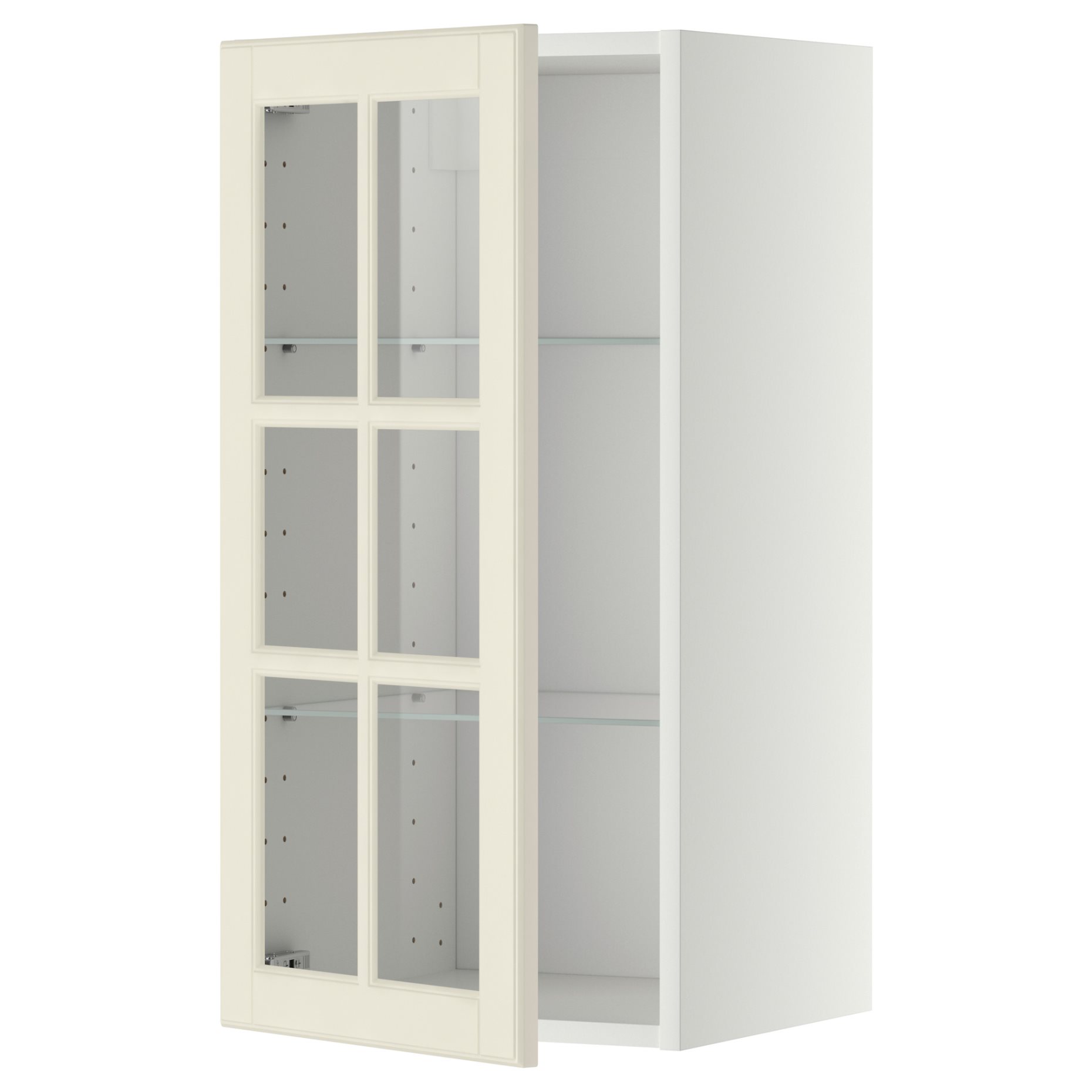 METOD, wall cabinet with shelves/glass door, 40x80 cm, 693.949.76